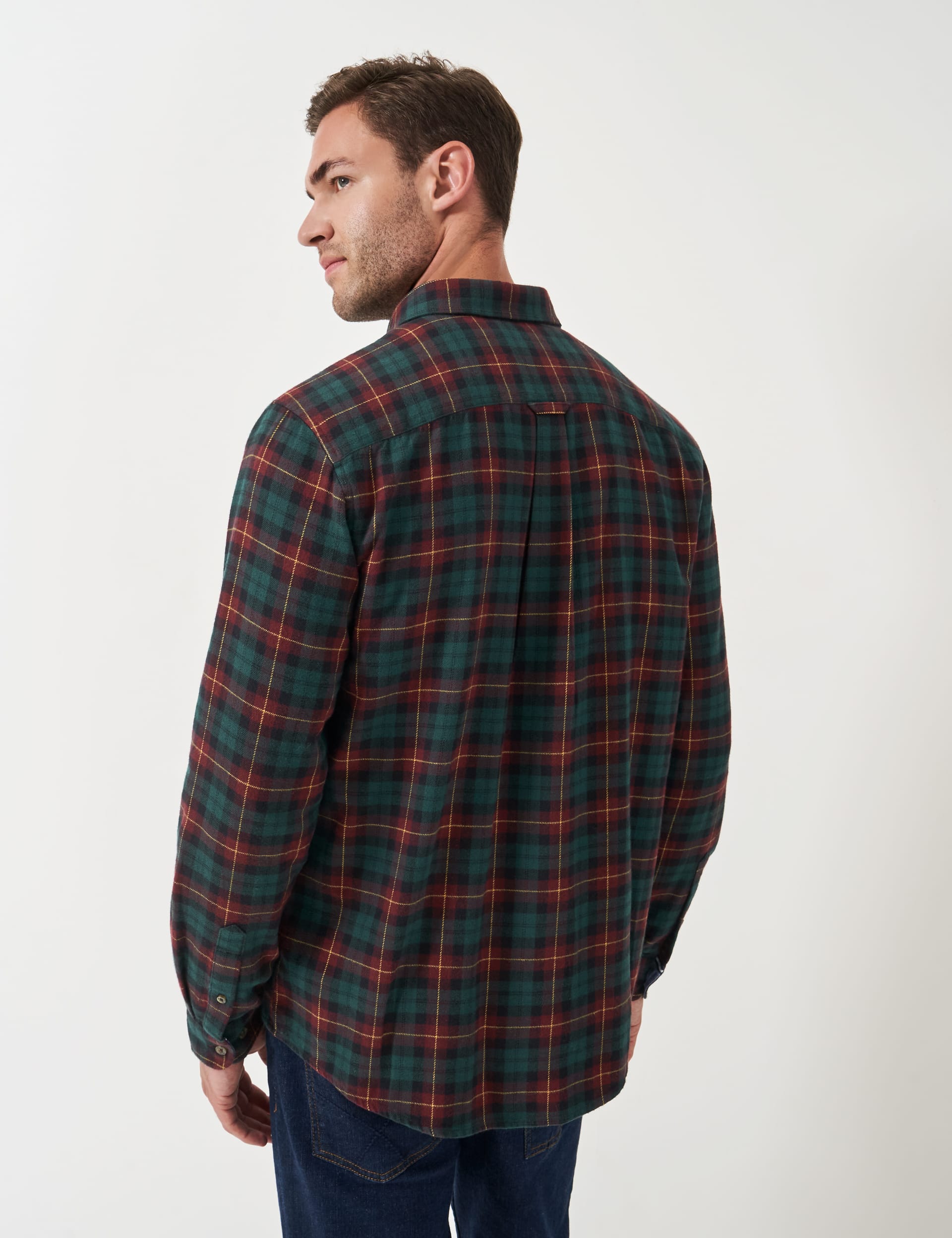 Crew Clothing Men's Pure Cotton Check Flannel Shirt - XL - Black Mix, Grey Mix,Black Mix