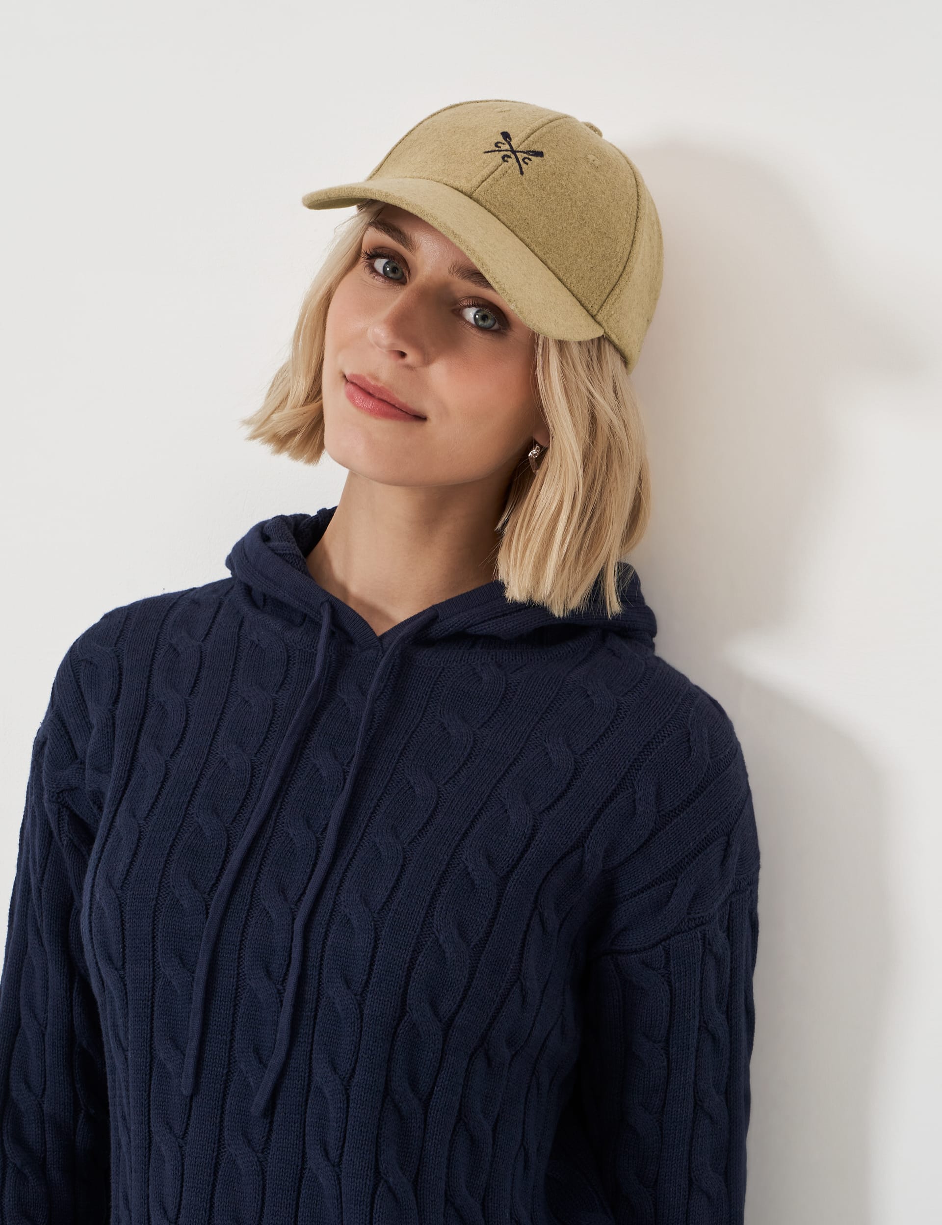 Crew Clothing Women's Wool Rich Baseball Cap - Natural, Natural