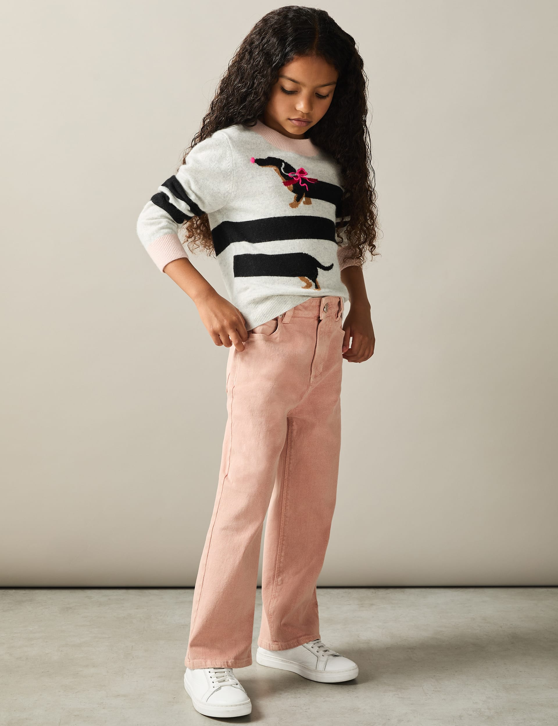 Reiss Girls Denim Wide Leg Jeans (4-14 Yrs) - 12-13 - Pink, Pink