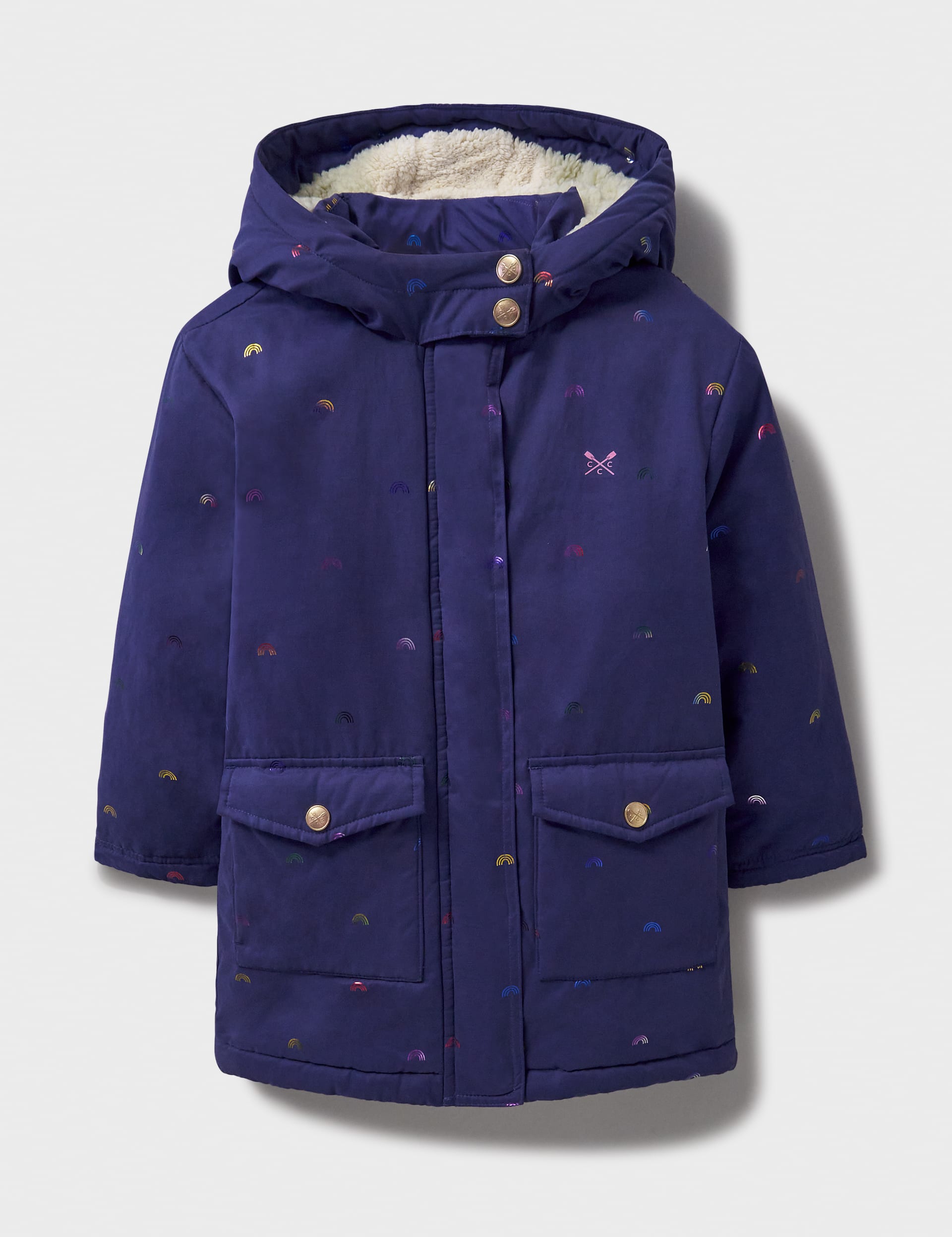 Crew Clothing Boys Rainbow Hooded Jacket (3-12 Yrs) - 6-7 Y - Blue Mix, Blue Mix