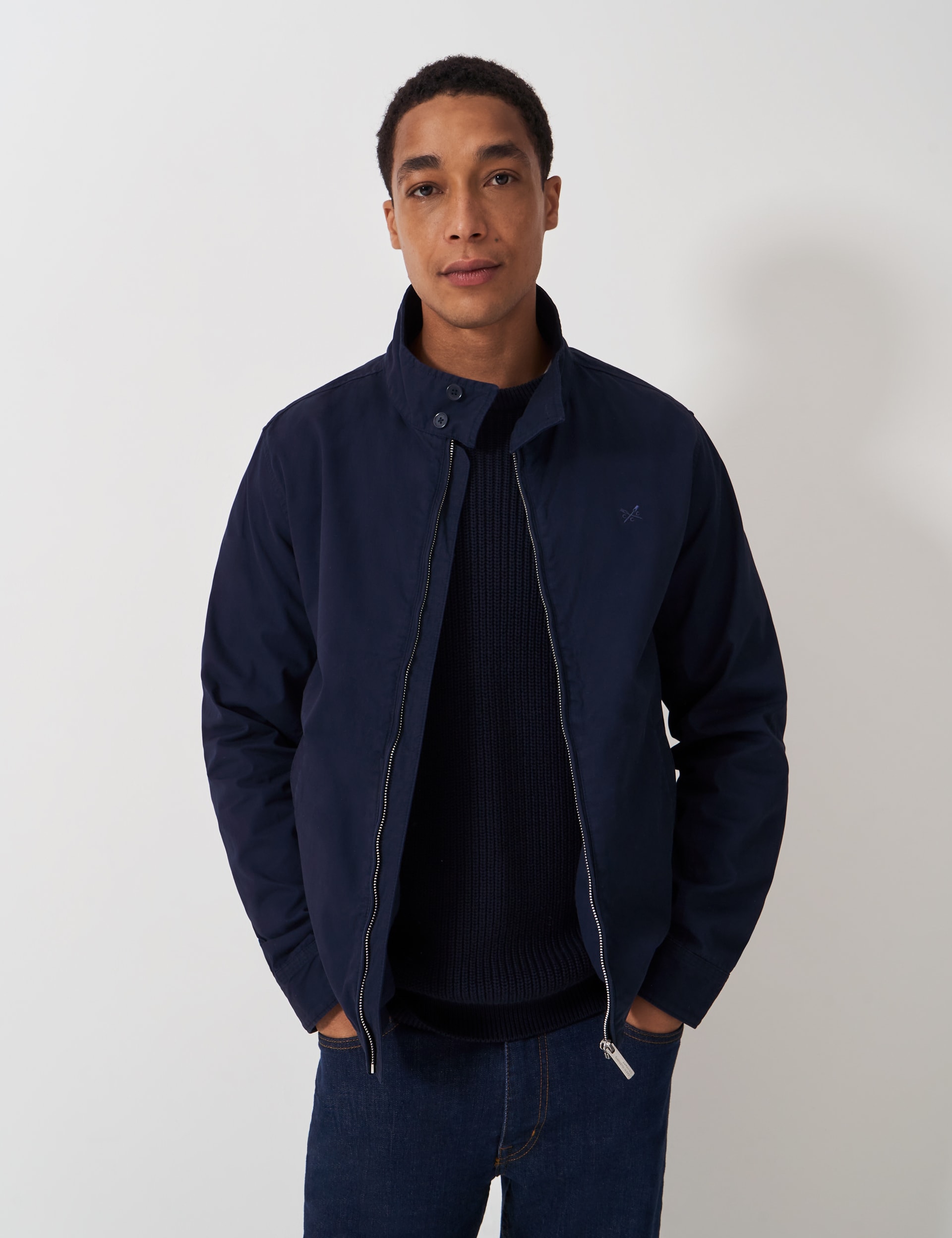 Crew Clothing Men's Pure Cotton Harrington Jacket - L - Navy, Navy