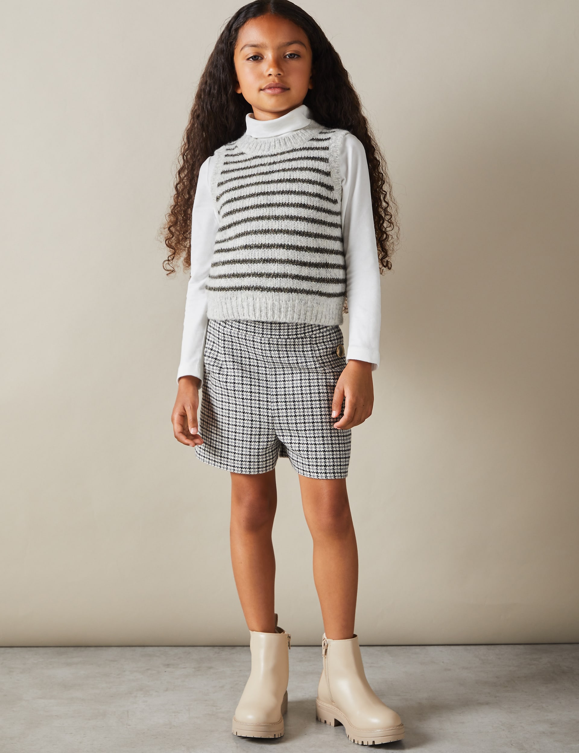 Reiss Girls Striped Knitted Vest (4-14 Yrs) - 9-10Y - Grey Mix, Grey Mix