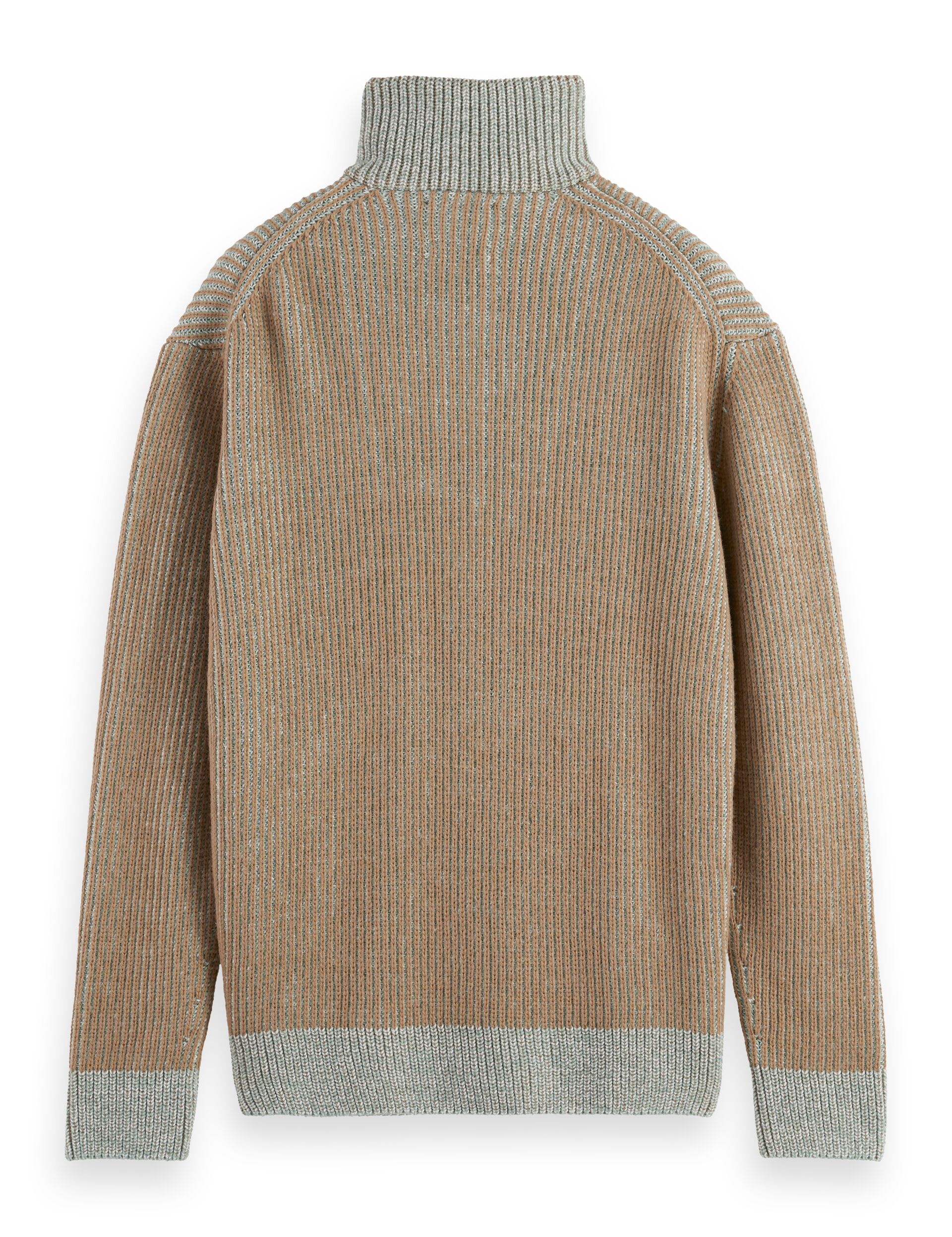 Scotch & Soda Men's Half Zip Jumper with Alpaca Wool - Beige Mix, Beige Mix