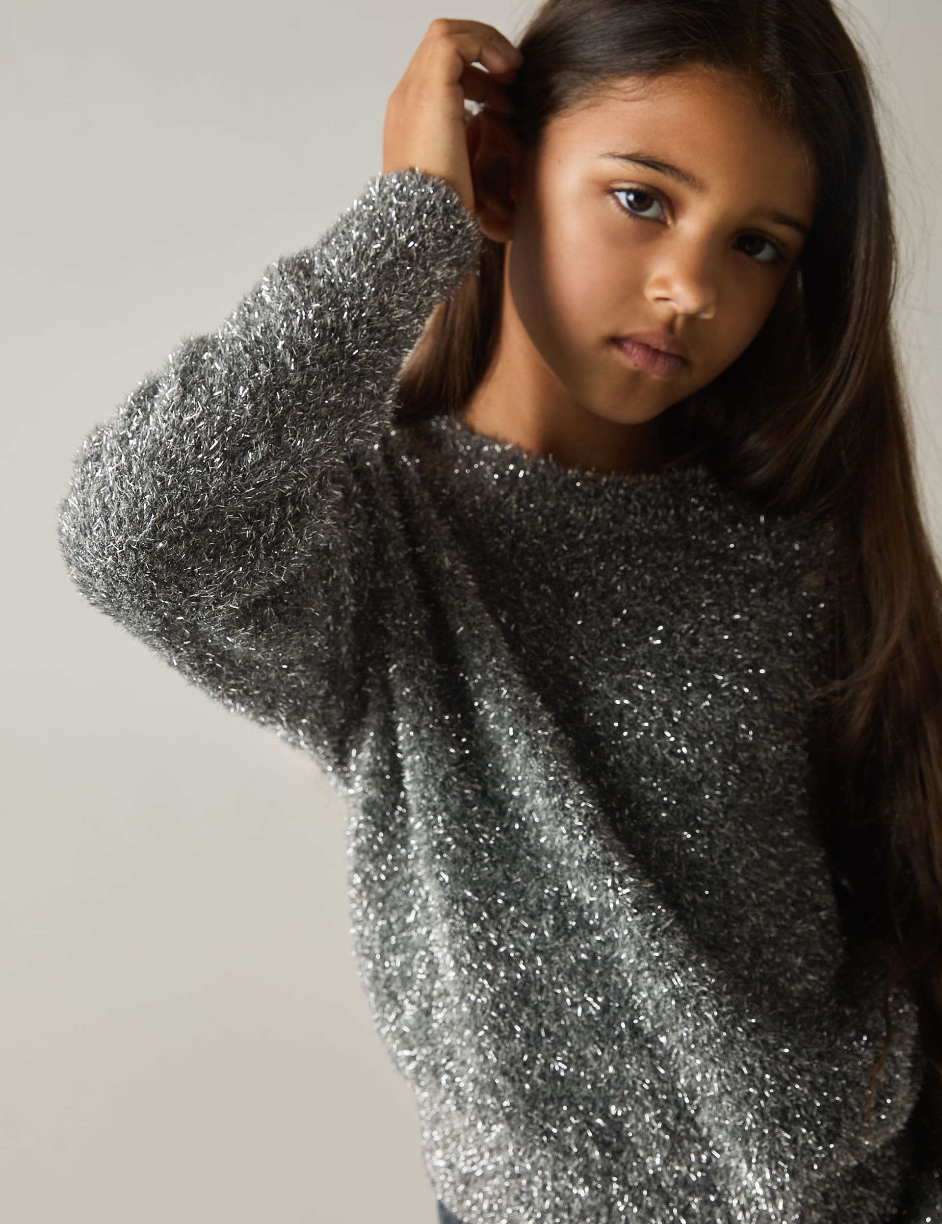 Reiss Girls Sparkly Jumper (4-14 Yrs) - 12-13 - Grey, Grey