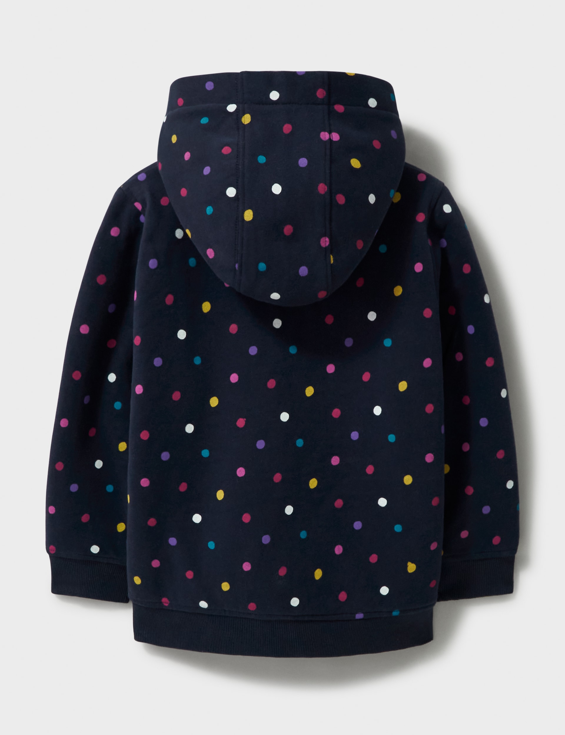 Crew Clothing Girls Pure Cotton Spotted Hoodie (3-12 Yrs) - 7-8 Y - Navy Mix, Navy Mix