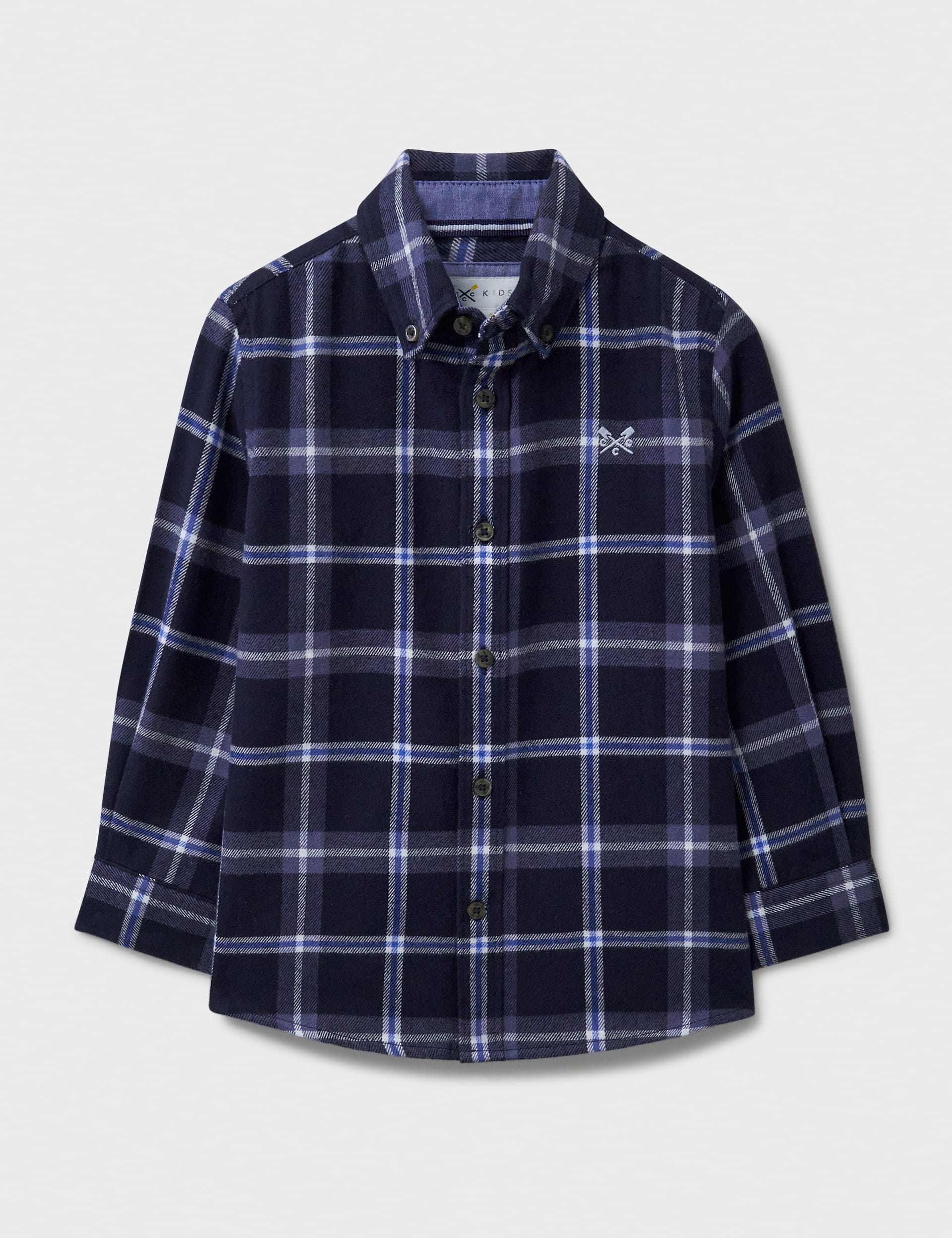 Crew Clothing Boys Pure Cotton Checked Shirt (3-12 Yrs) - 3-4 Y - Navy, Navy