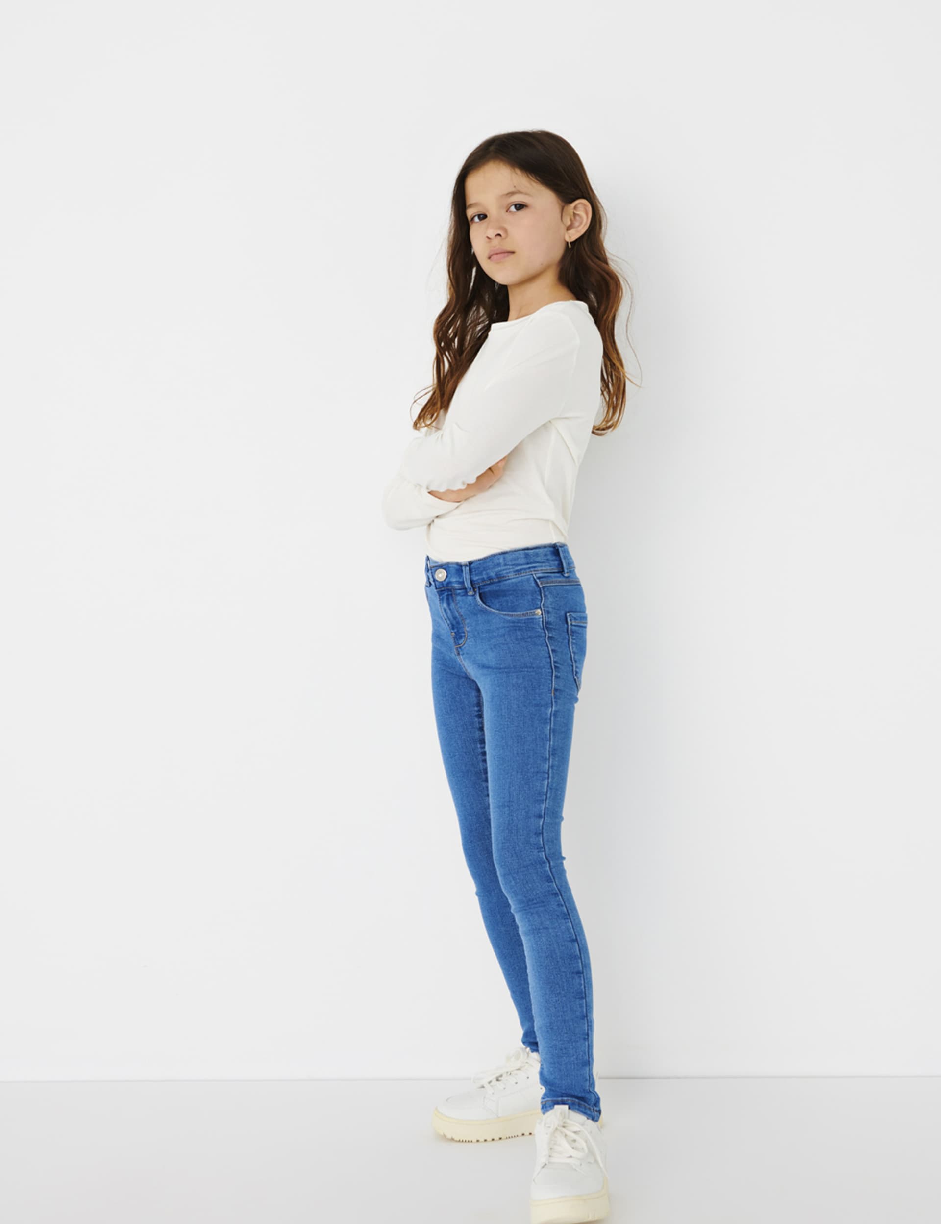 Kids Only Girls Skinny Jeans (8-14 Yrs) - 12y - Med Blue Denim, Med Blue Denim,Black