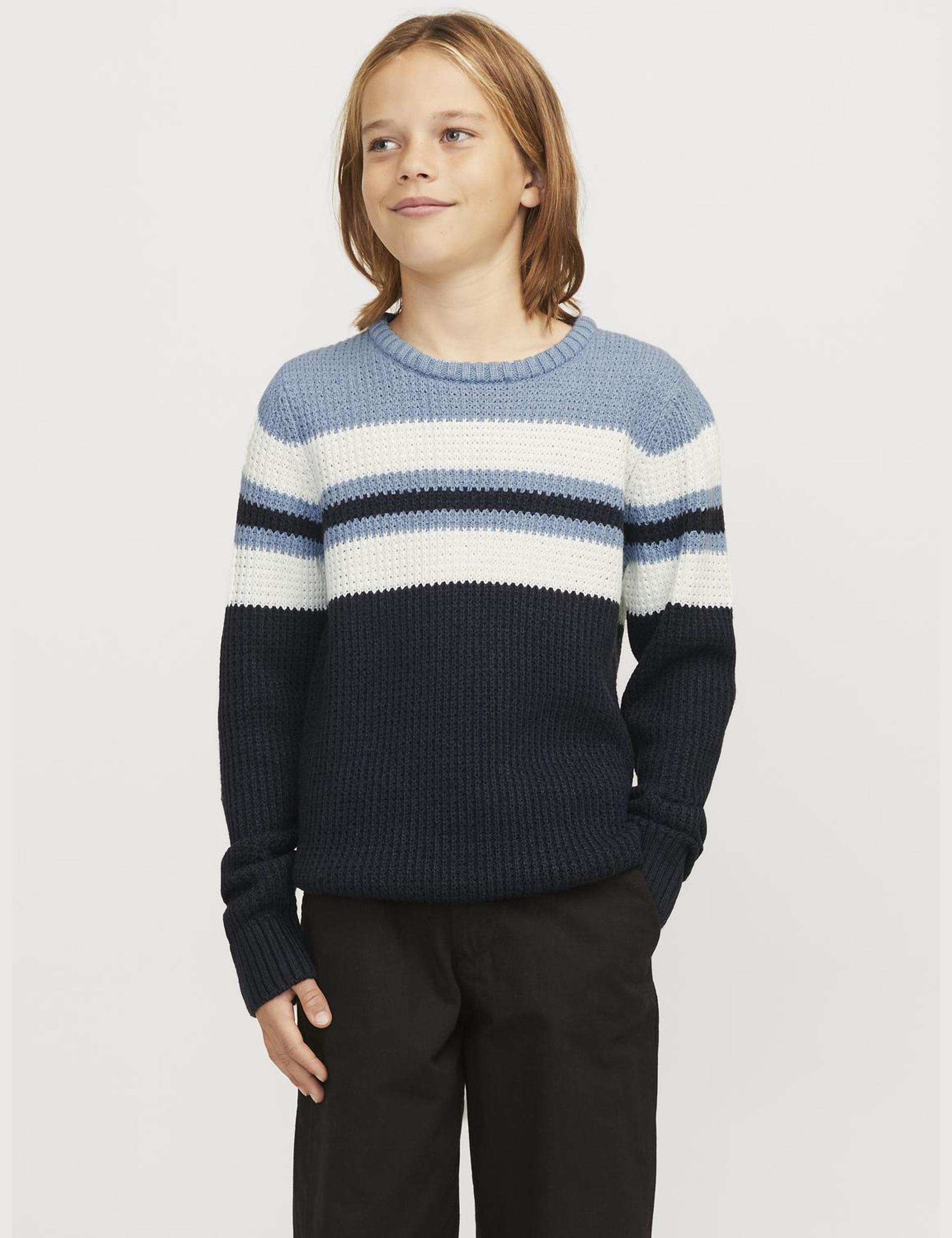 Jack & Jones Junior Boys Striped Jumper (8-16 Yrs) - 16y - Blue Mix, Green Mix,Blue Mix