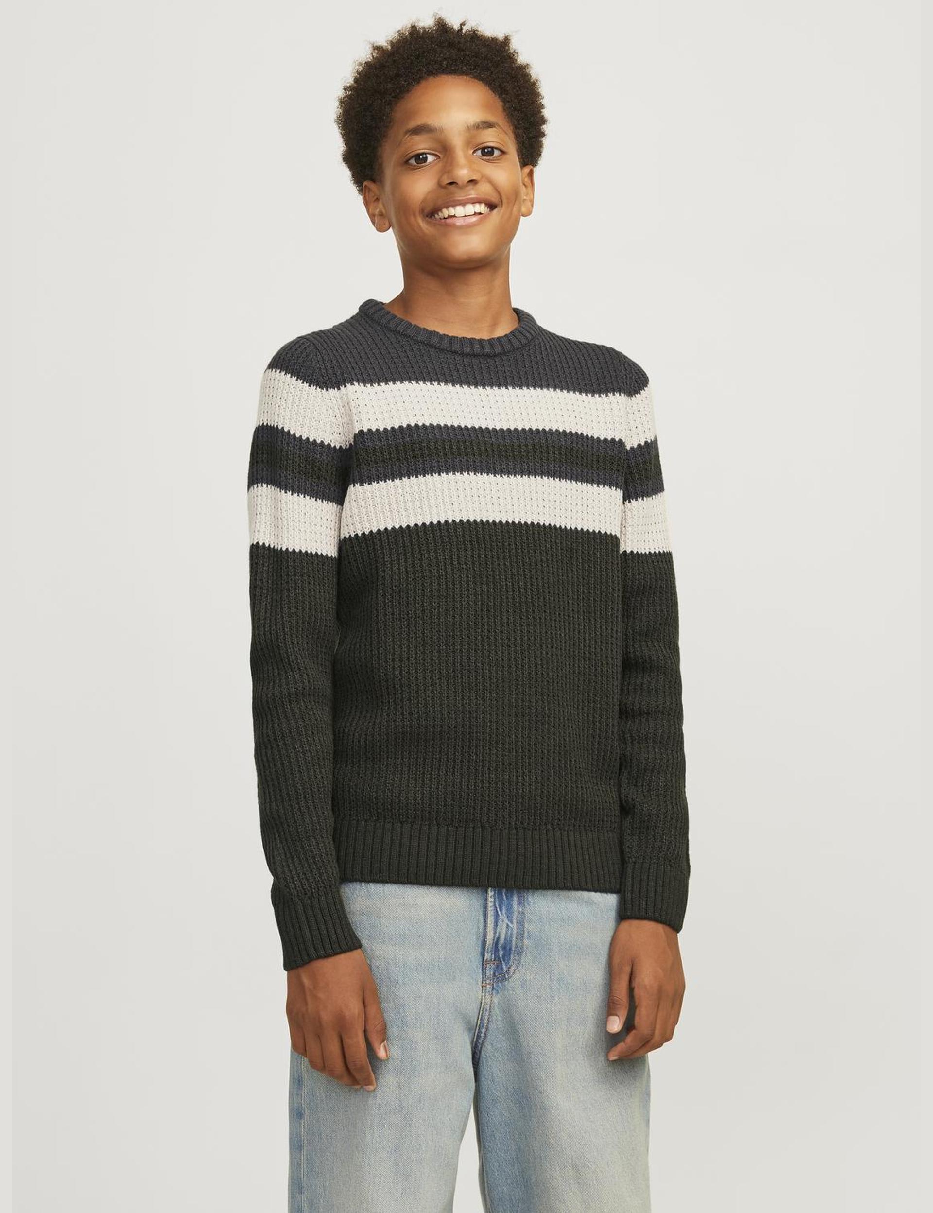 Jack & Jones Junior Boys Striped Jumper (8-16 Yrs) - 16y - Green Mix, Blue Mix,Green Mix