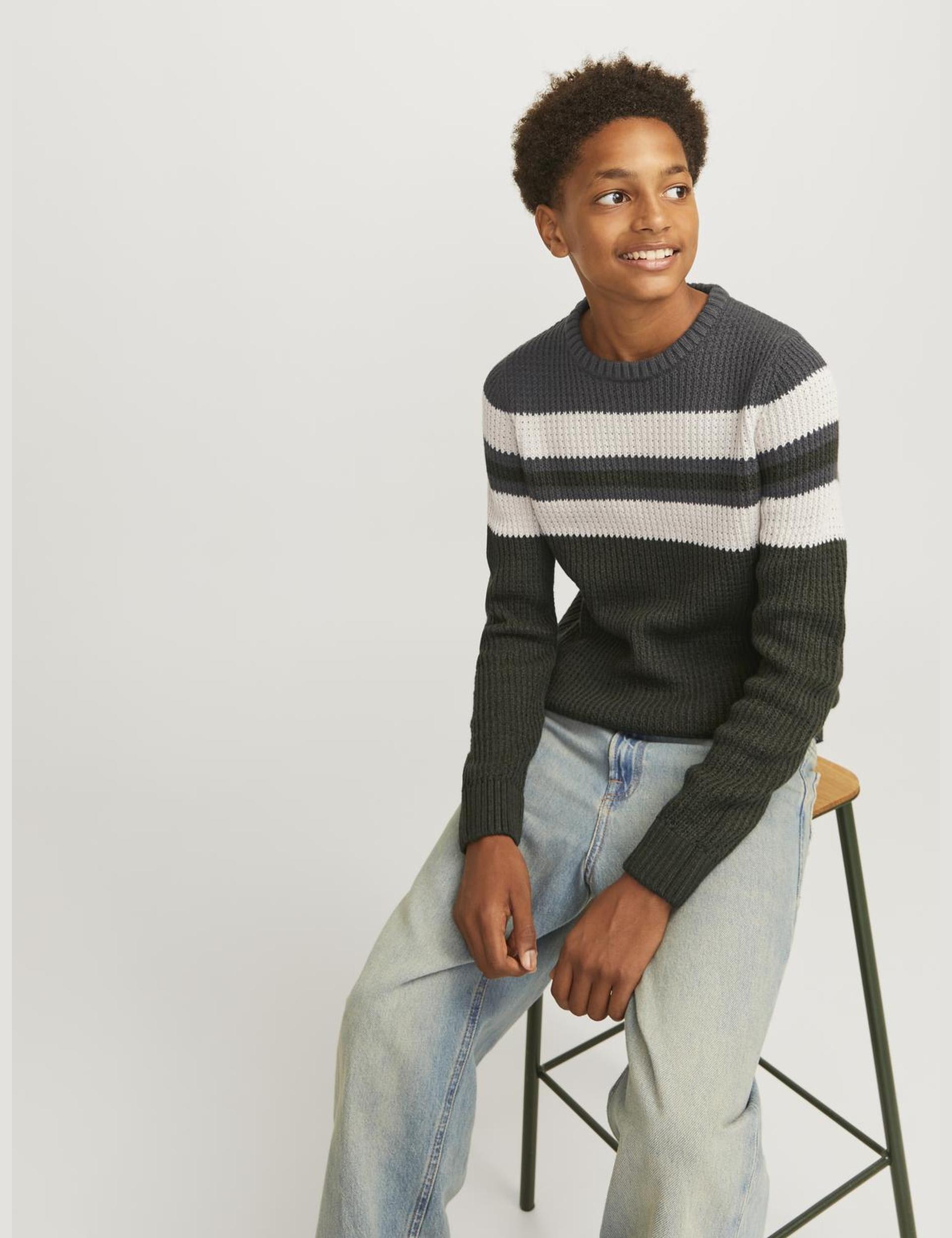 Jack & Jones Junior Boys Striped Jumper (8-16 Yrs) - 16y - Green Mix, Blue Mix,Green Mix