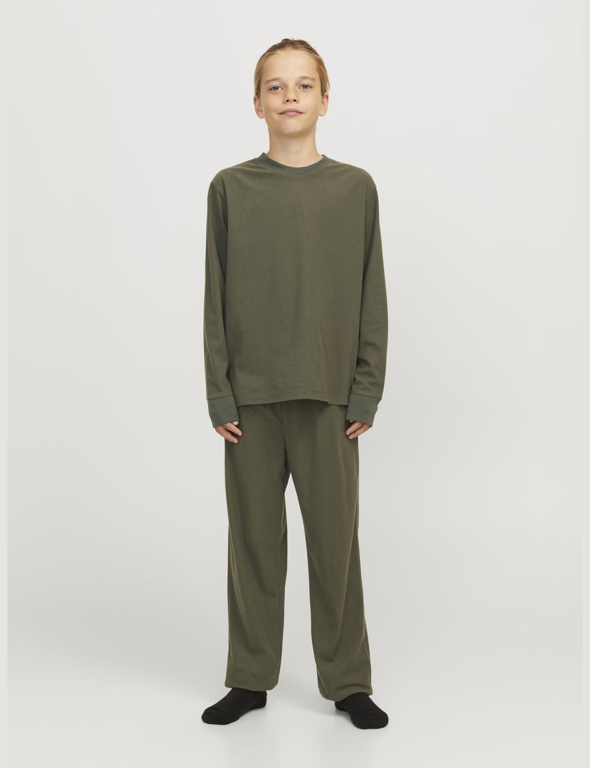 Jack & Jones Junior Boys Lounge Pyjama Set (8-16 Yrs) - 14y - Khaki, Khaki,Black