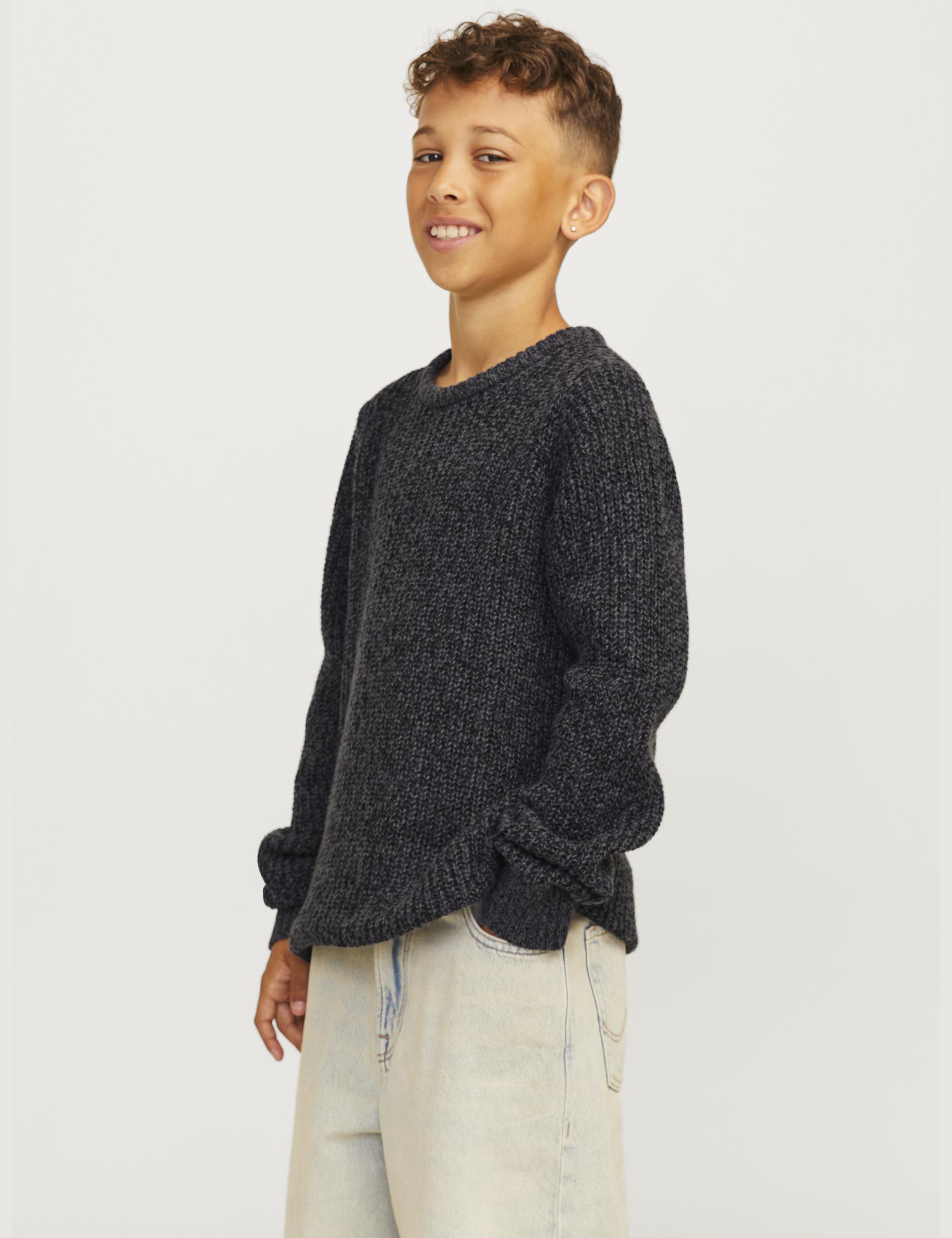 Jack & Jones Junior Boys Knitted Jumper (8-16 Yrs) - 16y - Black, Grey,Black