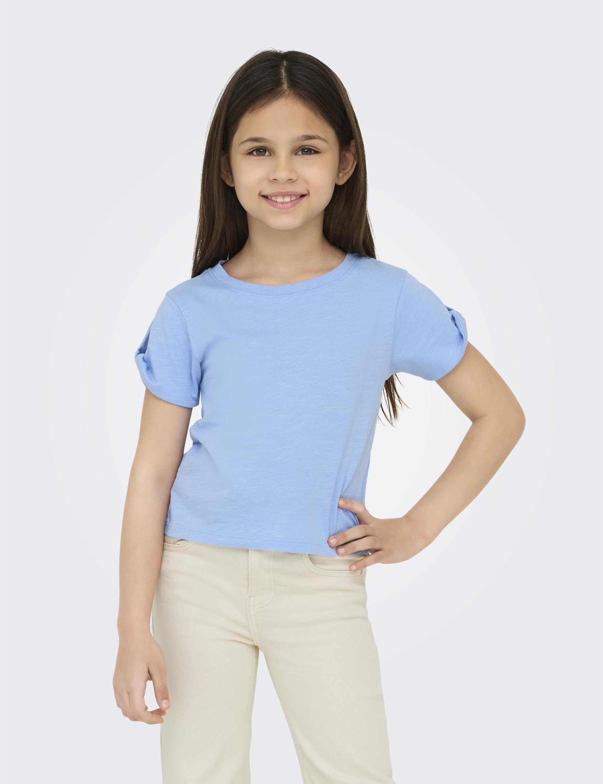 Kids Only Girls Pure Cotton Twisted Knot T-Shirt (9-14 Yrs) - 13-14 - Blue, Blue