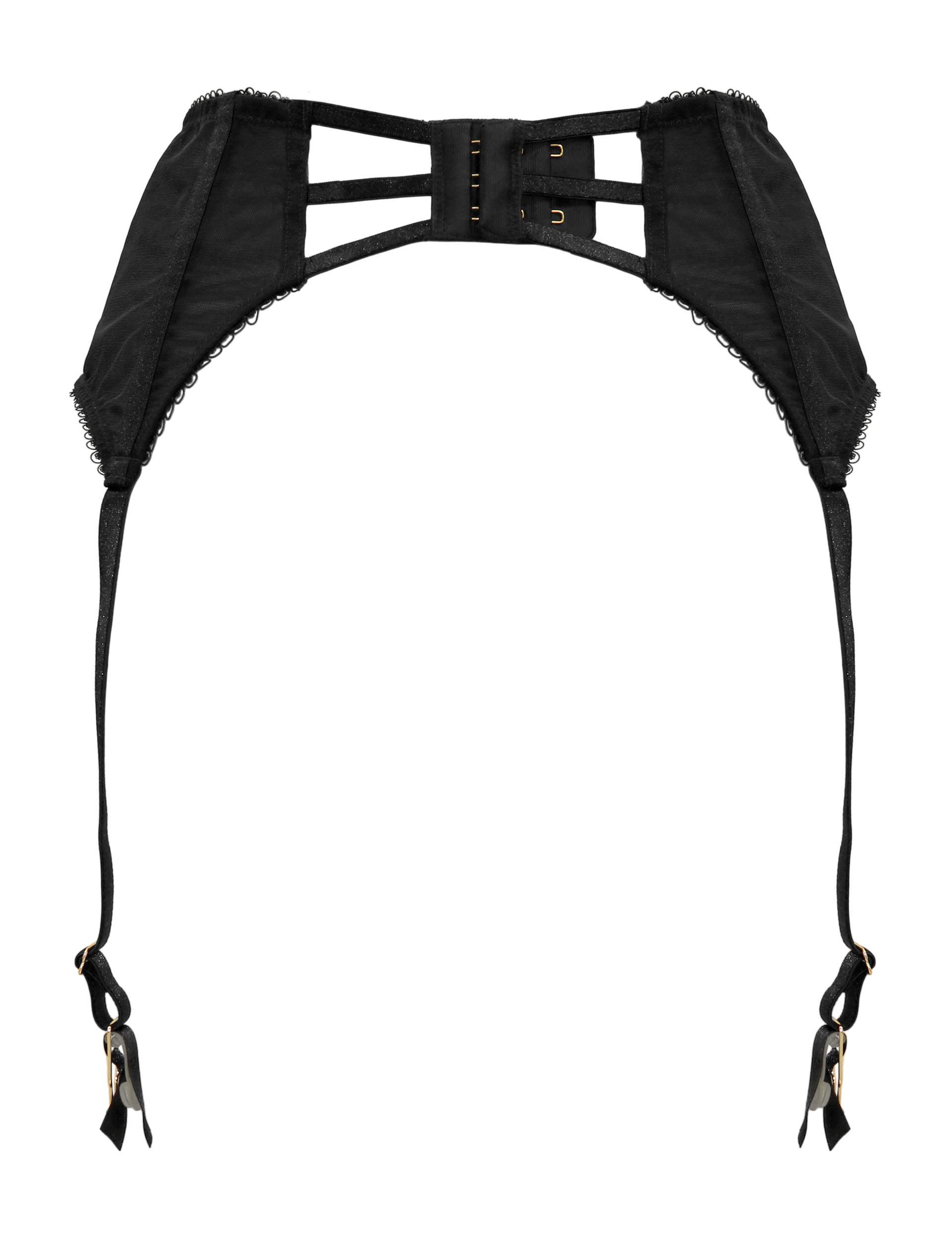 Pour Moi Women's India Demilicious Linear Lace Suspender - 14 - Black, Black