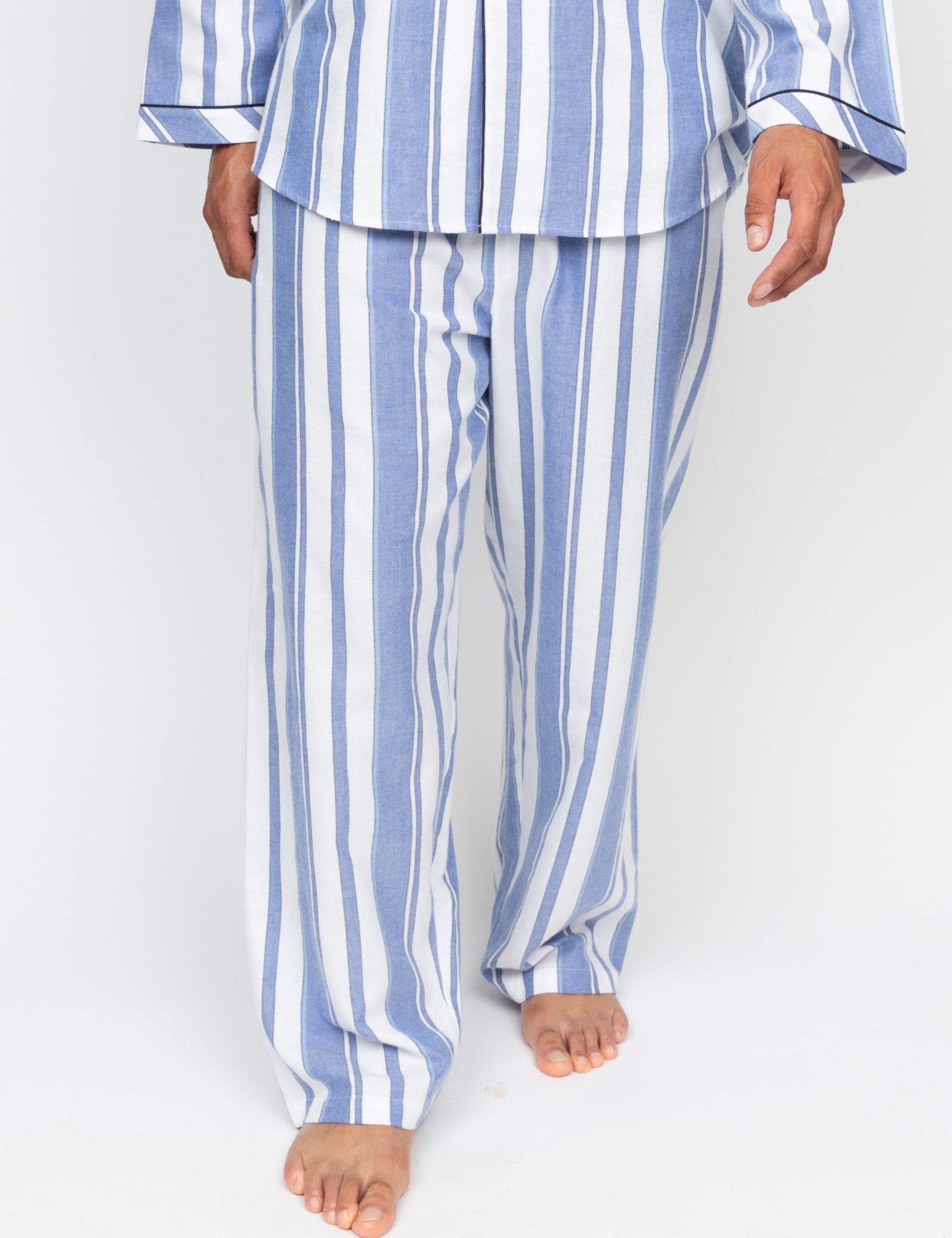 Cyberjammies Men's Jersey Striped Pyjama Bottoms - Blue Mix, Blue Mix