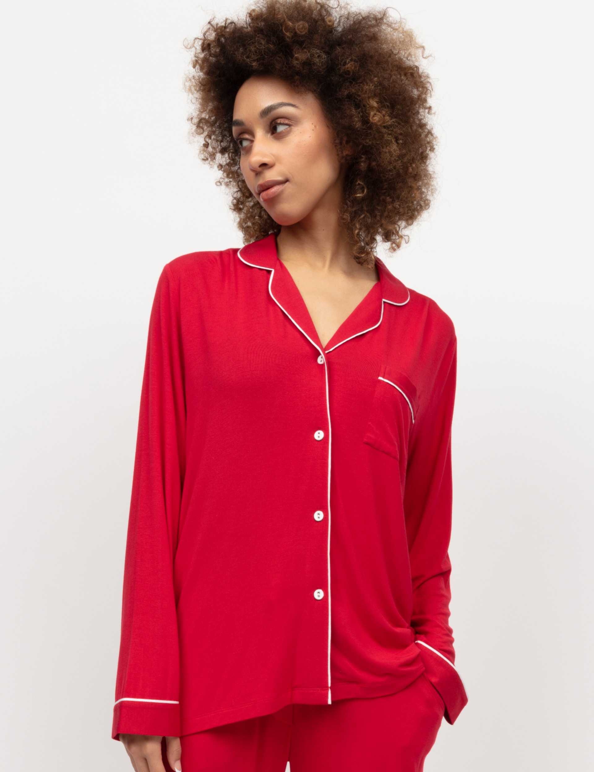 Cyberjammies Women's Modal Rich Pyjama Top - 6 - Red, Red