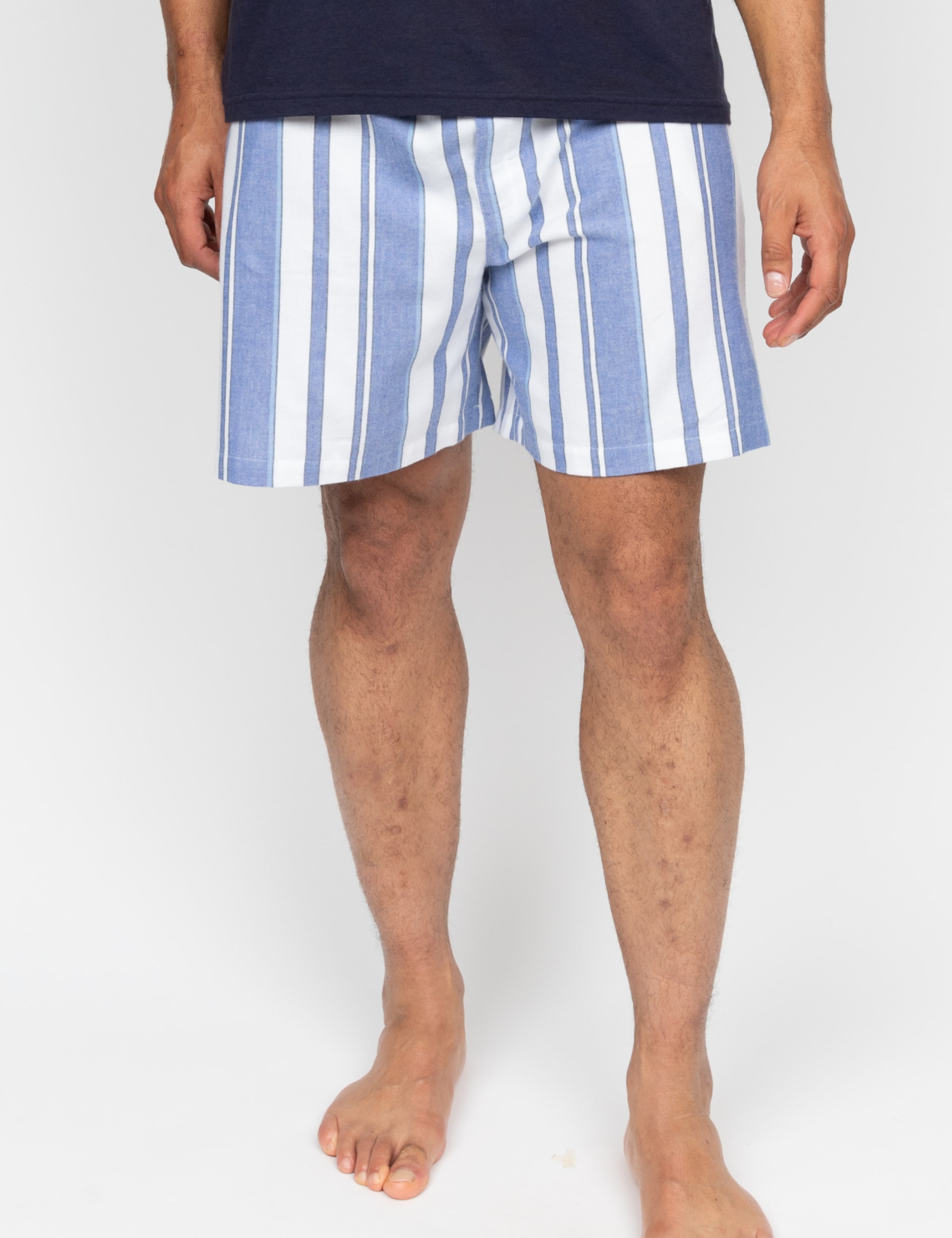 Cyberjammies Men's Pure Cotton Striped Pyjama Shorts - Blue Mix, Blue Mix