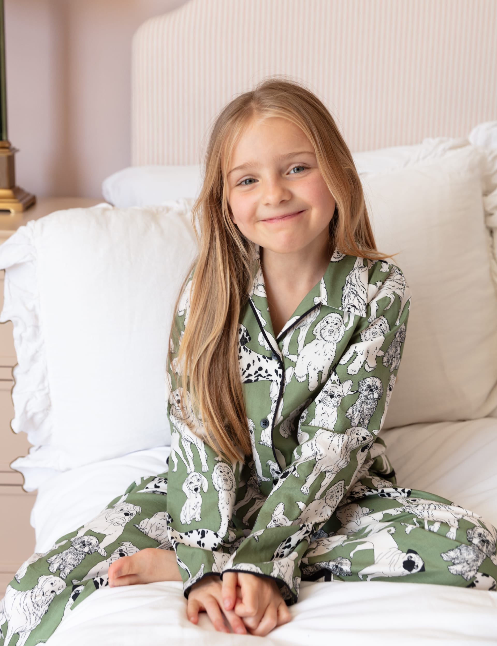 Cyberjammies Girls Cotton Rich Dog Pyjamas (2-13 Yrs) - 6-7 Y - Green Mix, Green Mix