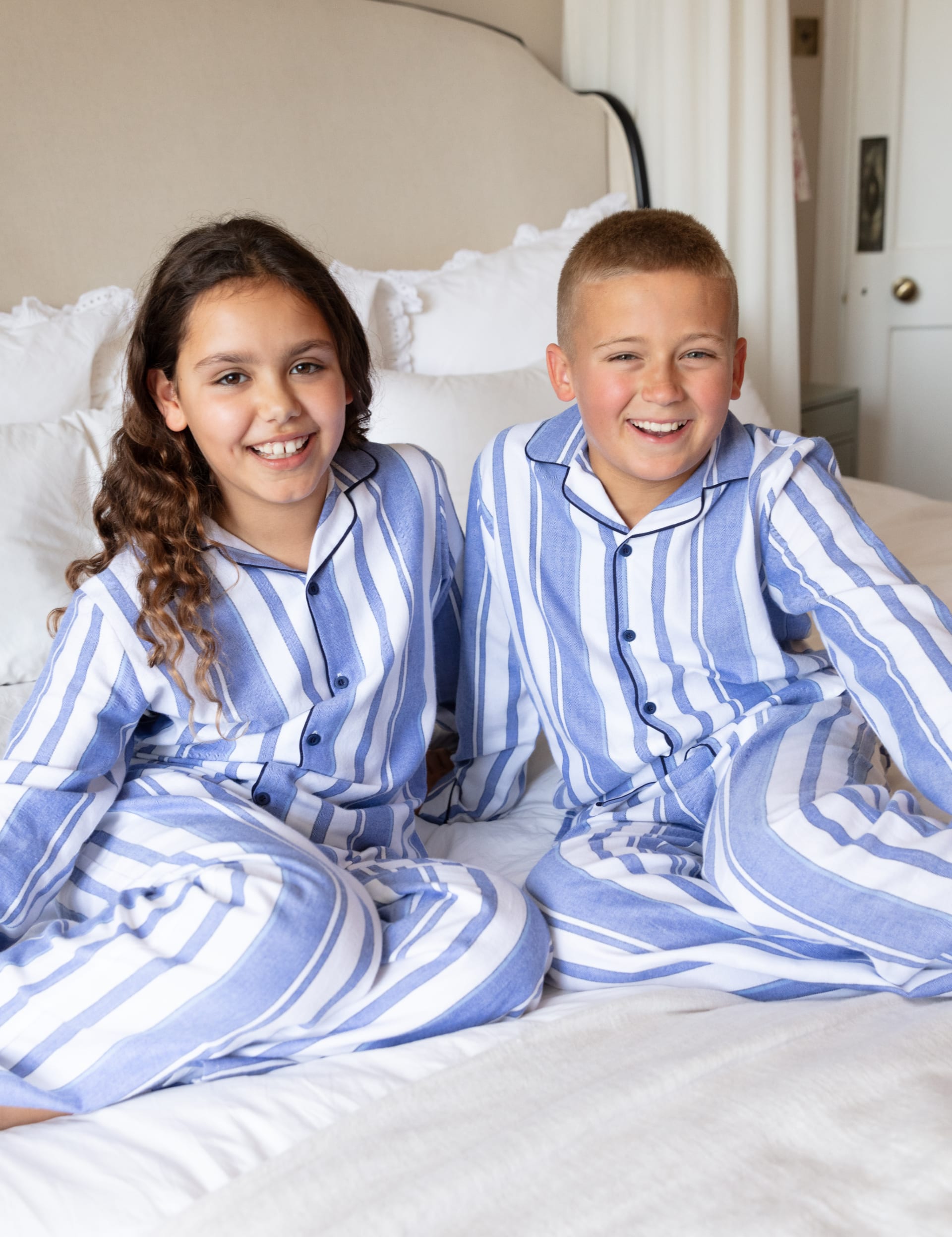 Cyberjammies Pure Cotton Striped Pyjamas (2-13 Yrs) - 8-9 Y - Blue Mix, Blue Mix