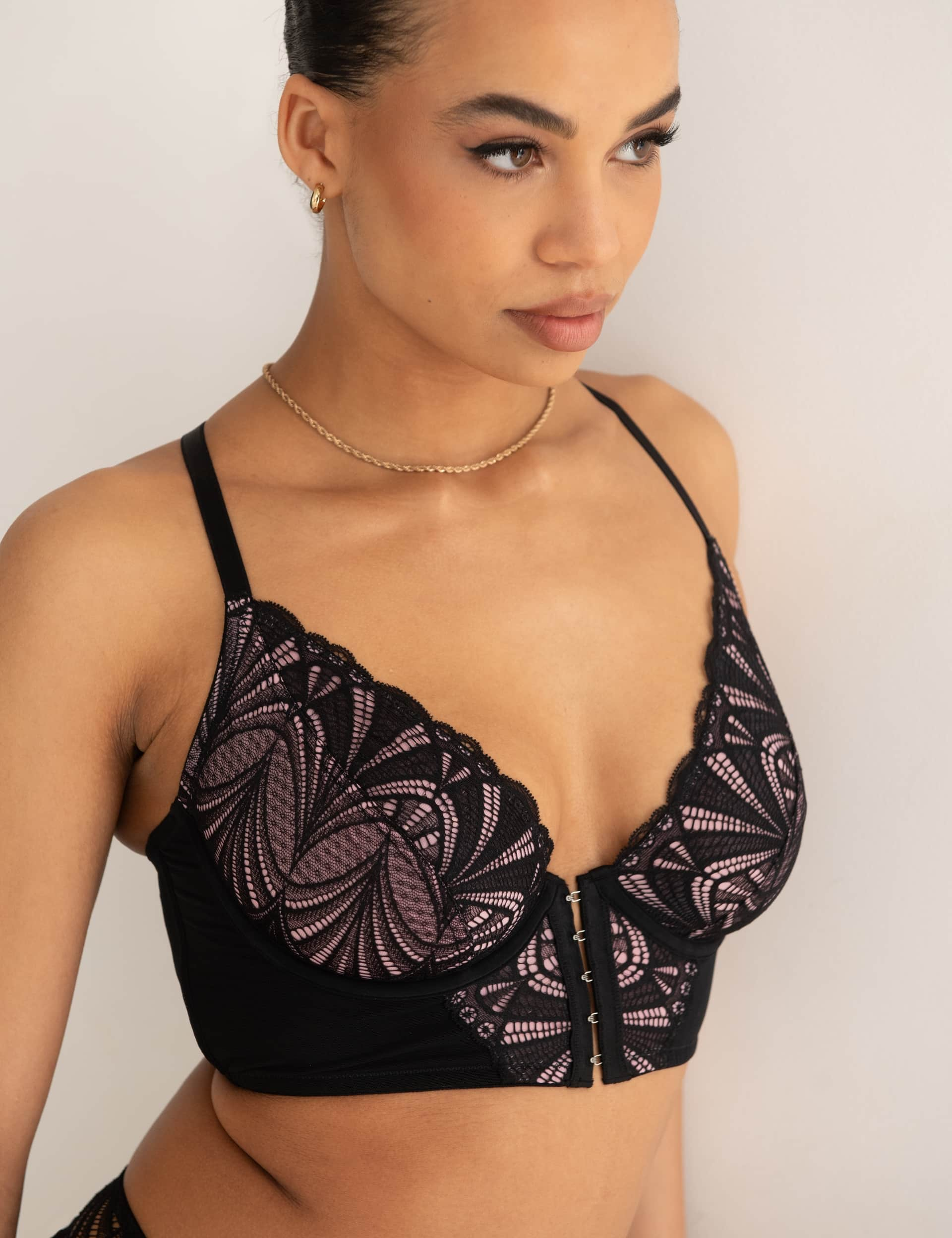 Pour Moi Women's New Romance Wired Bralette - 34C - Black Mix, Black Mix