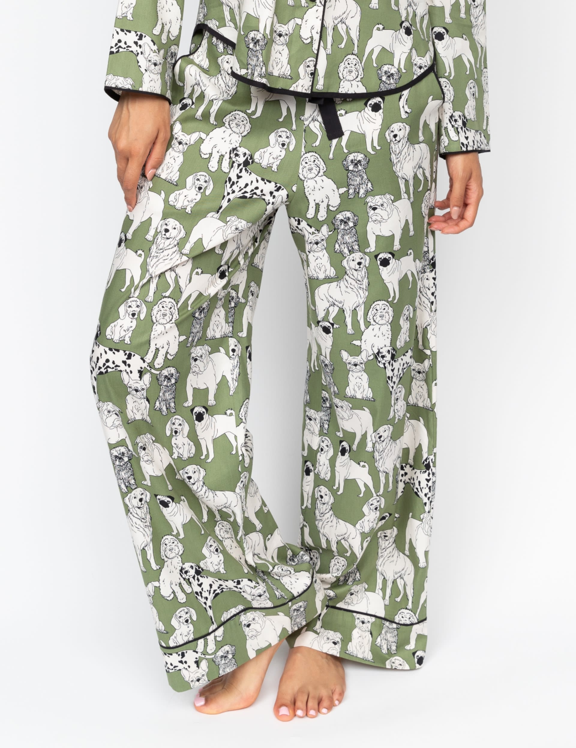 Cyberjammies Women's Cotton Modal Dog Pyjama Bottoms - 10 - Green Mix, Green Mix