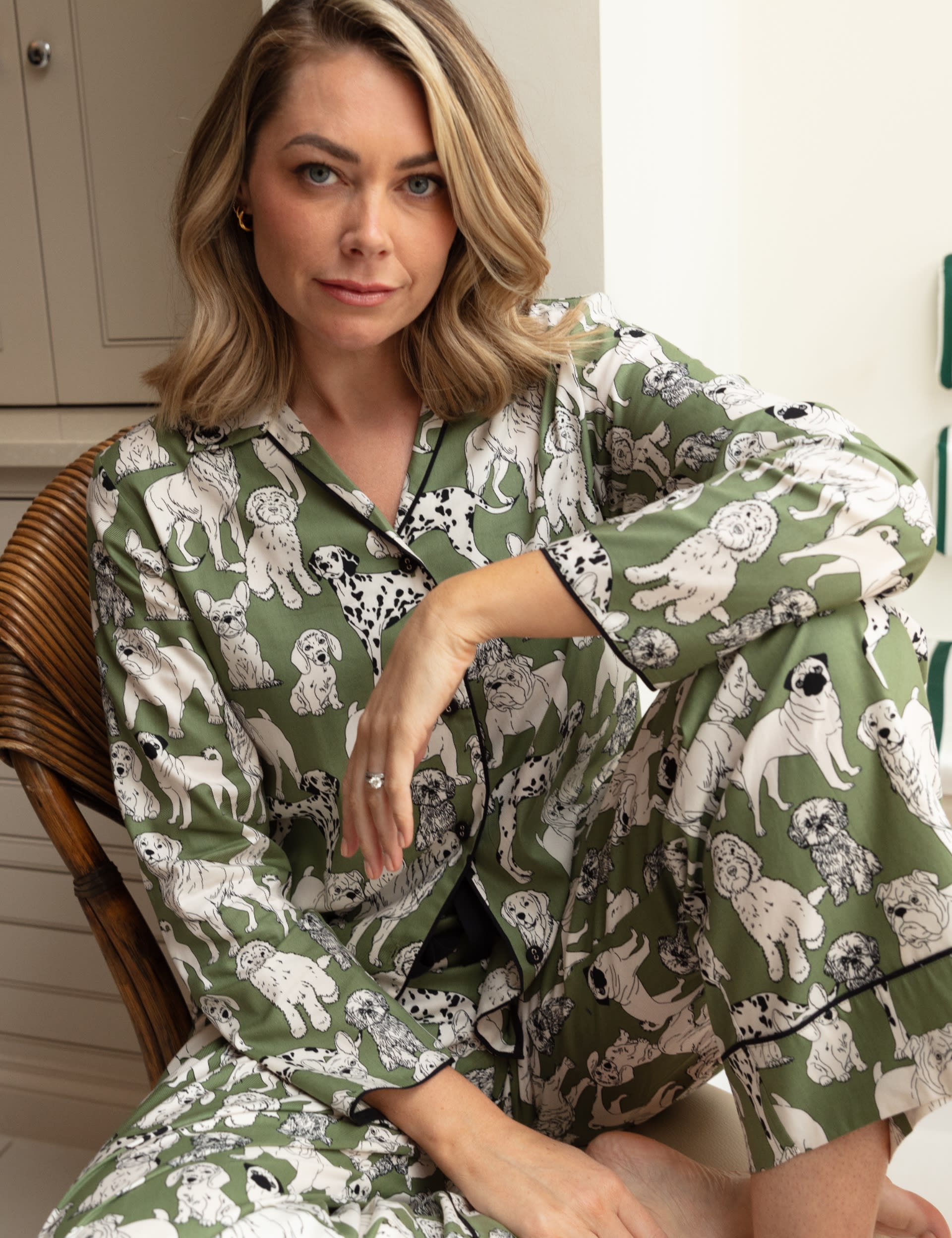 Cyberjammies Women's Cotton Modal Dog Pyjama Bottoms - 26 - Green Mix, Green Mix