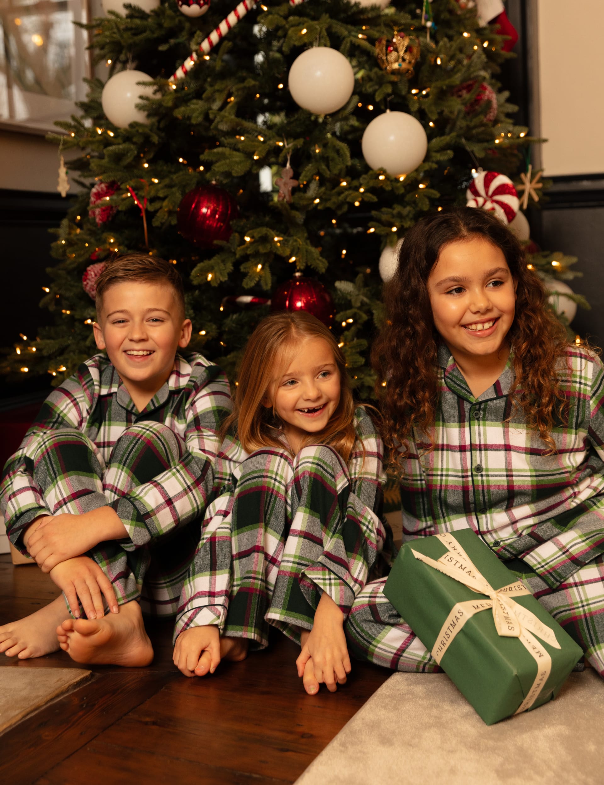 Cyberjammies Kid's Family Pure Cotton Checked Pyjamas (2-13 Yrs) - 4-5 Y - Green Mix, Green Mix