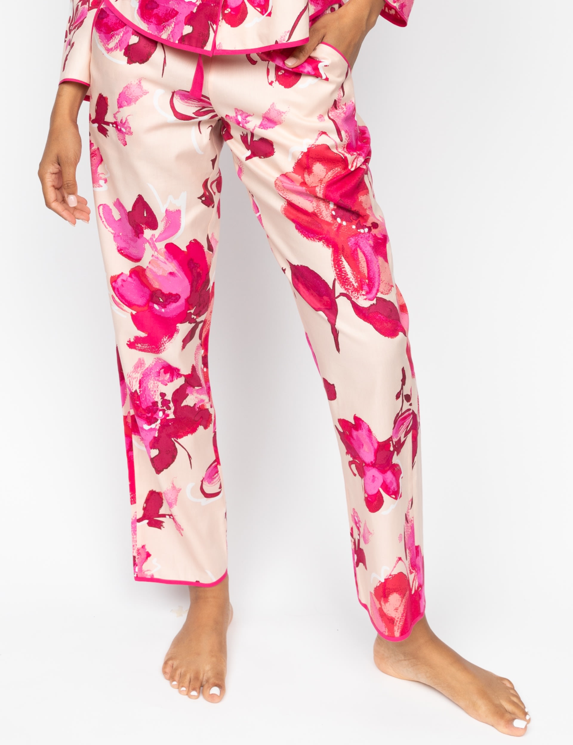 Cyberjammies Women's Cotton Modal Floral Pyjama Bottoms - 14 - Pink Mix, Pink Mix