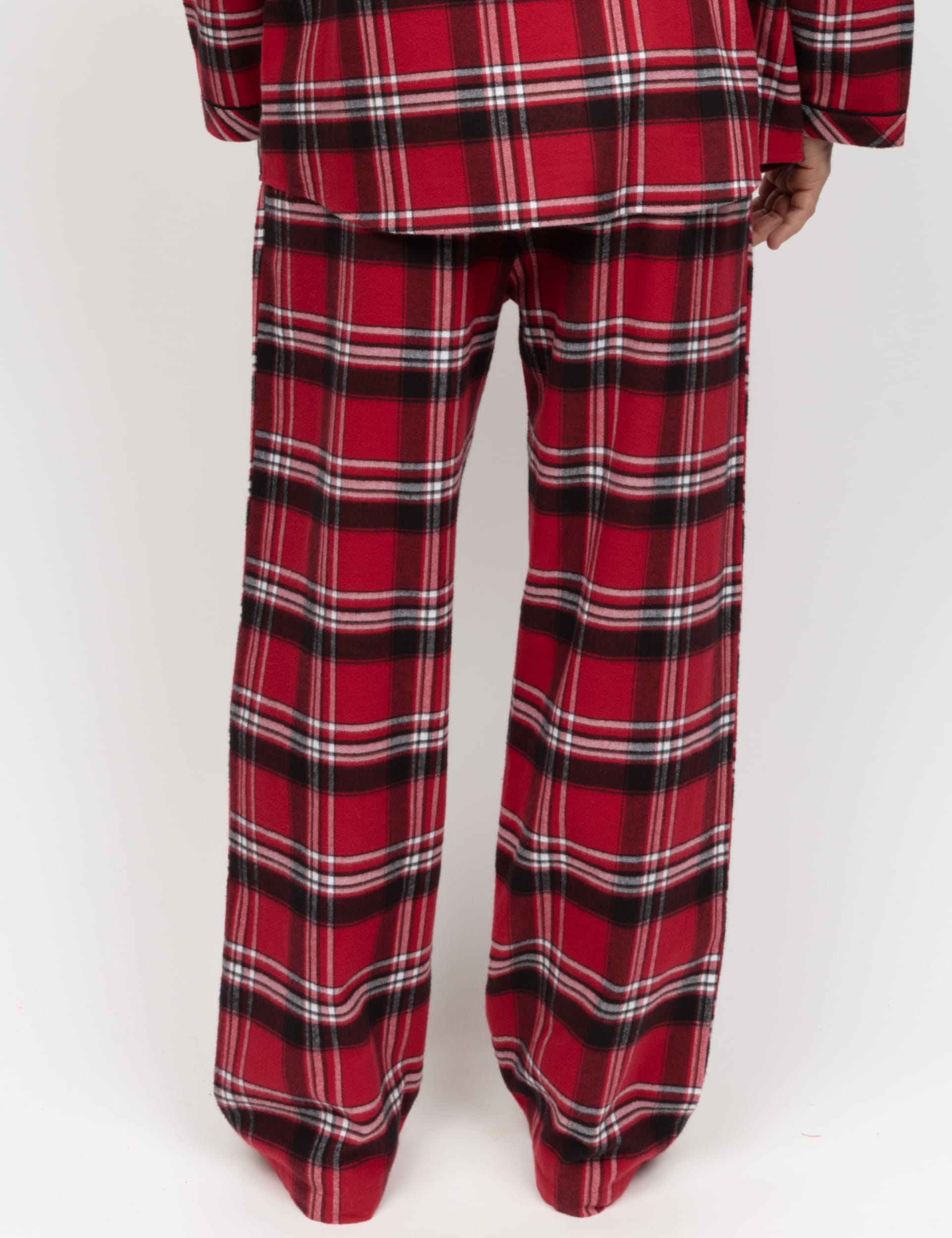 Cyberjammies Men's Family Pure Cotton Checked Pyjama Bottom - Red Mix, Red Mix