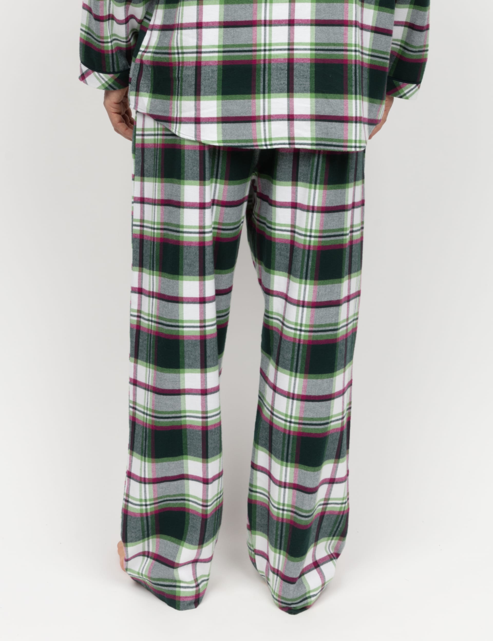 Cyberjammies Men's Family Pure Cotton Checked Pyjama Bottoms - Green Mix, Green Mix