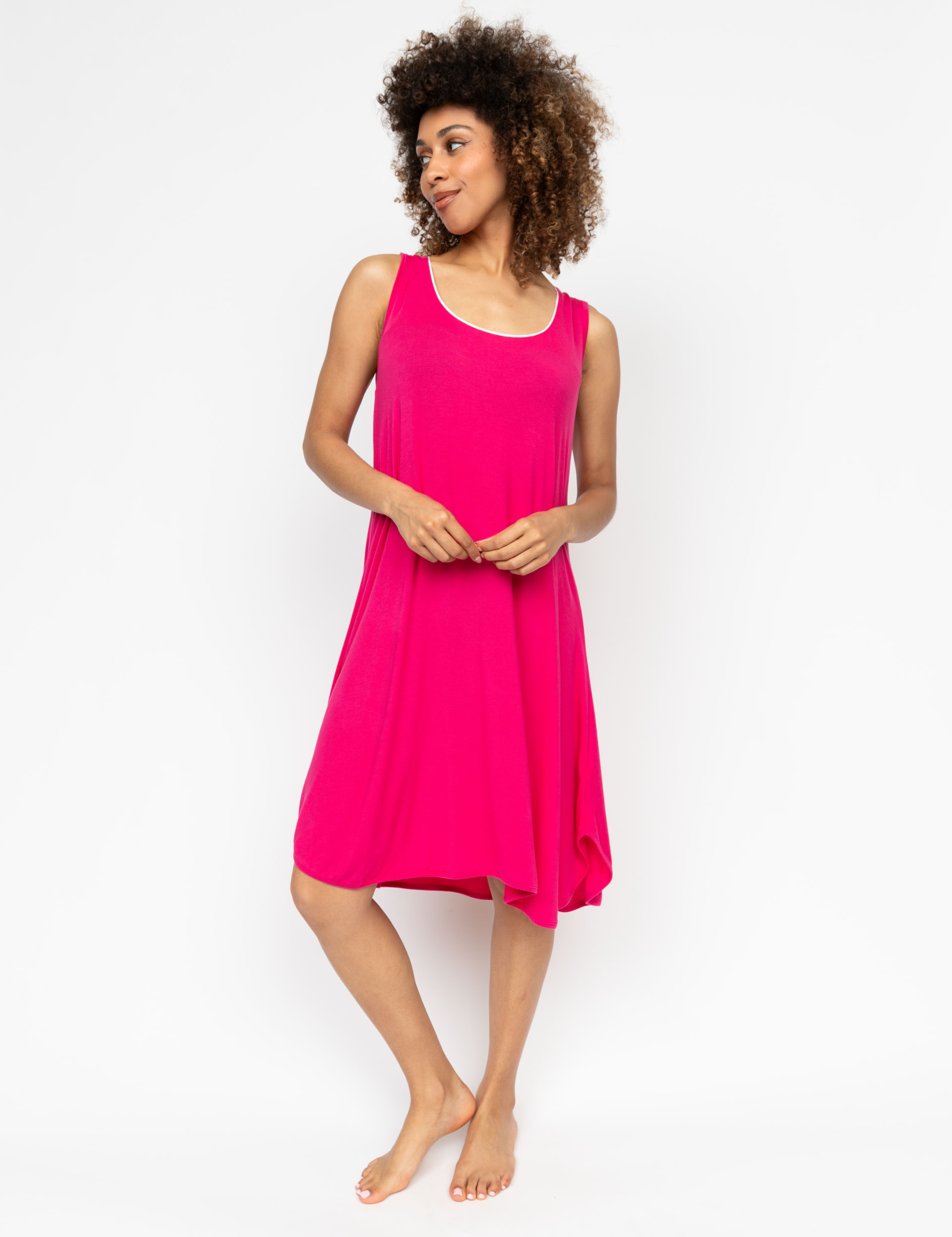 Cyberjammies Women's Modal Rich Jersey Nightdress - 14 - Bright Pink, Bright Pink