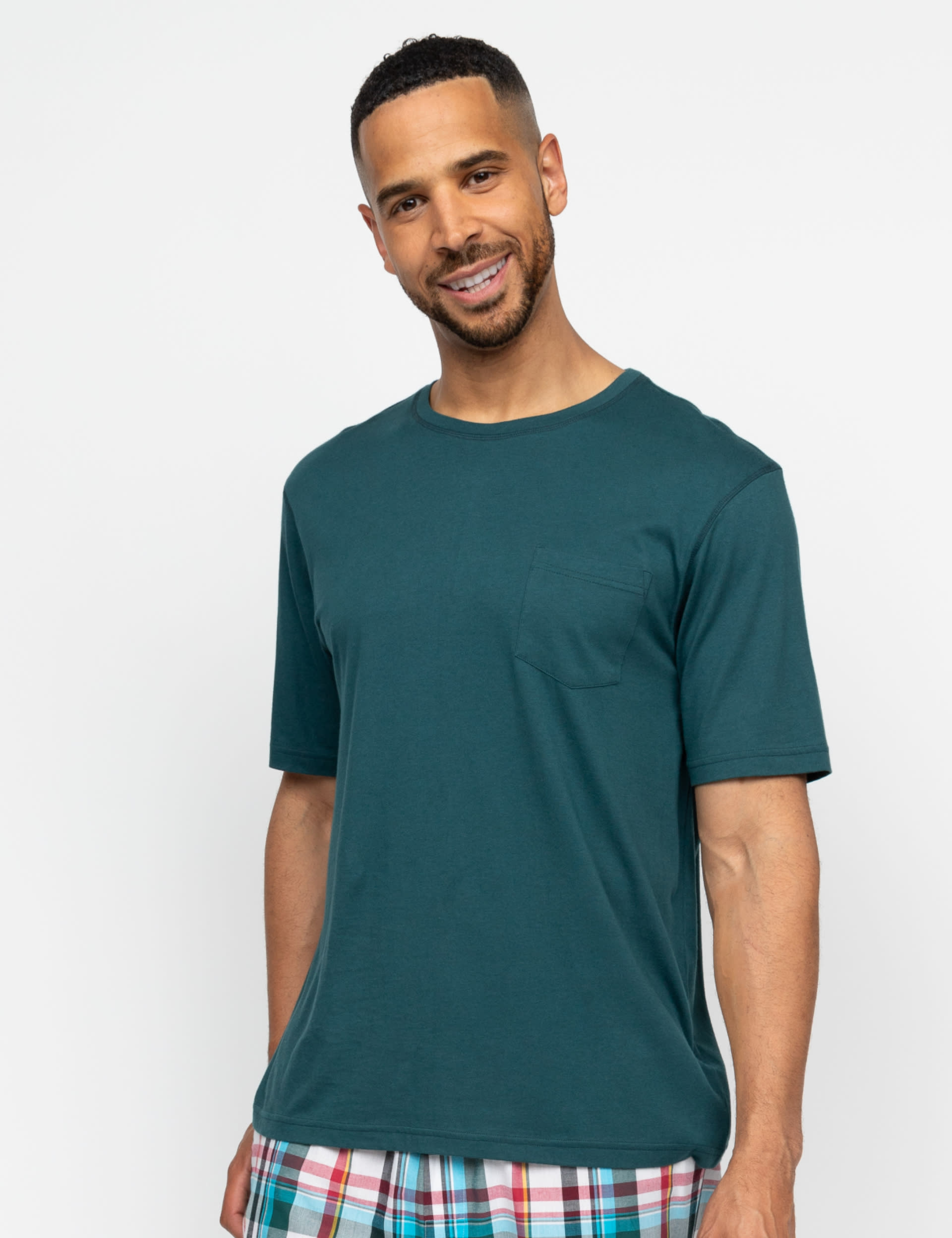 Cyberjammies Men's Cotton Modal Jersey Pyjama Top - Green, Green