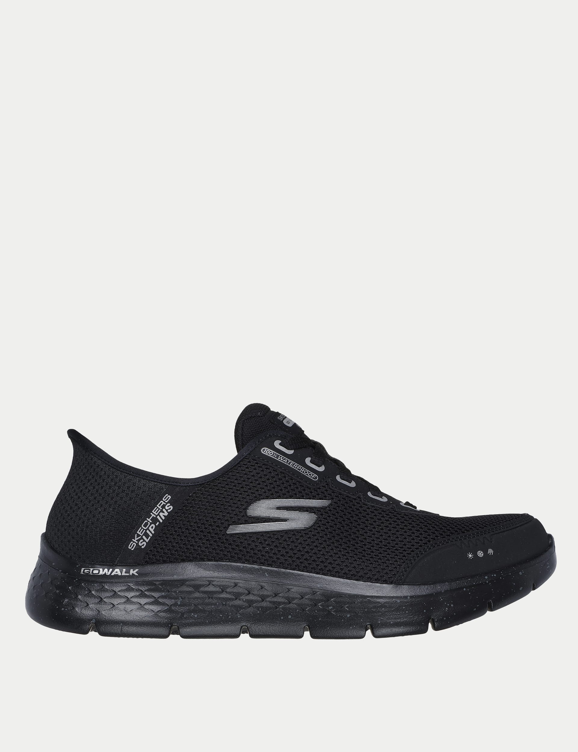 Skechers Men's Go Walk Flex Slip On Mesh Detail Trainers - 7 - Black, Black,Navy