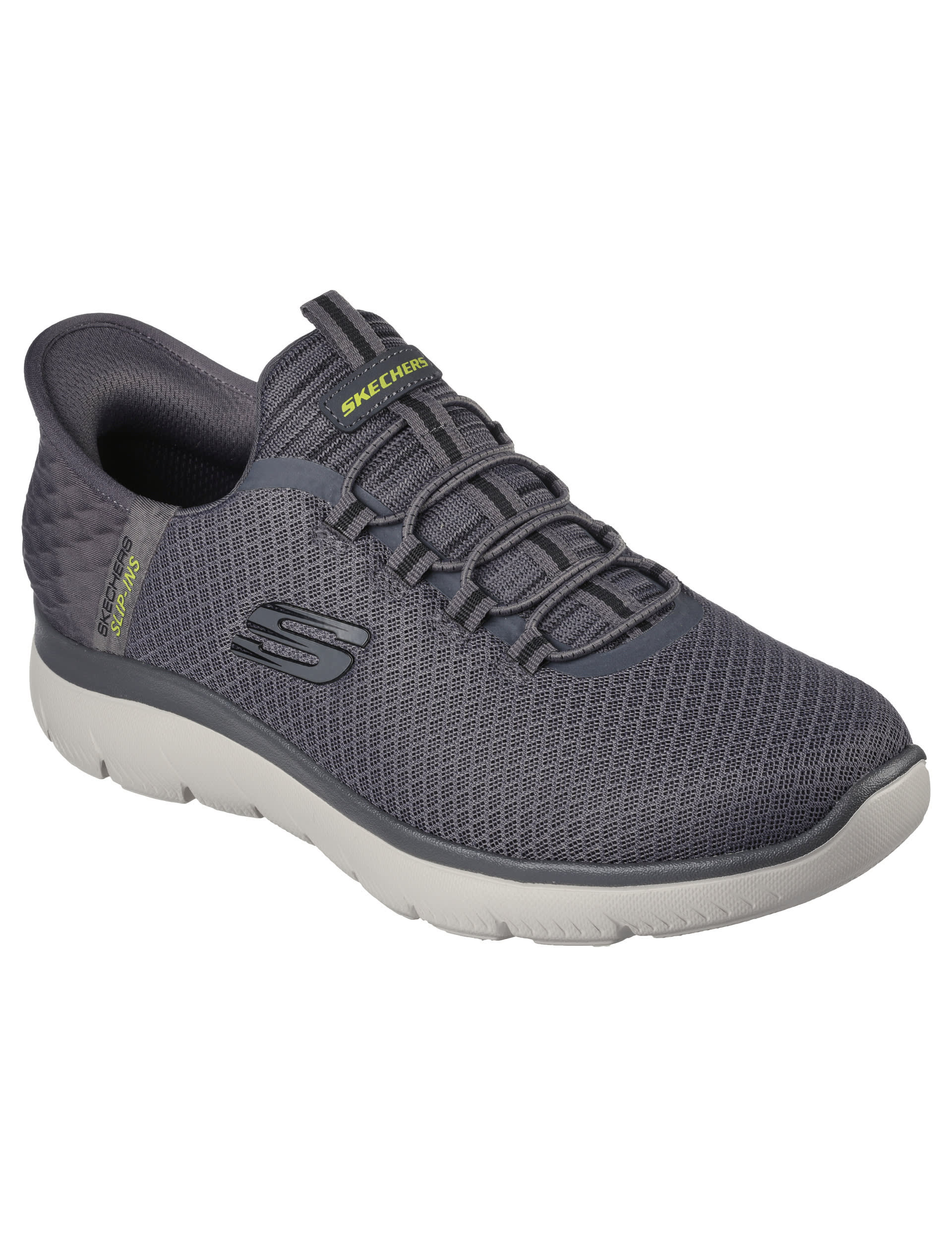 Skechers Men's Summits High Range Slip-ins Trainers - 9 - Grey, Black,Grey