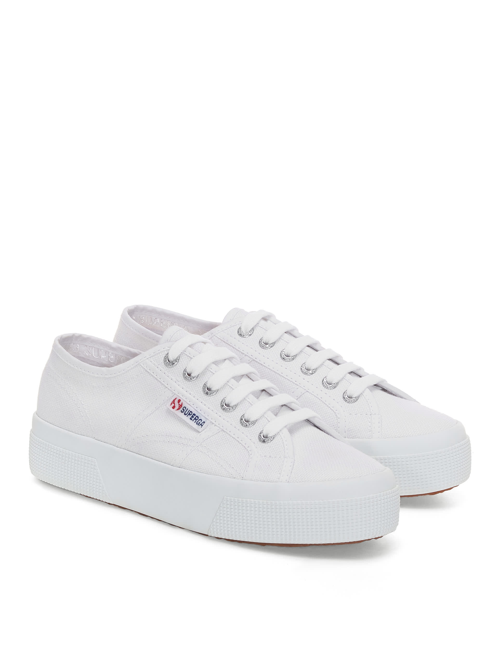 Superga Women's 2740 Platform Canvas Lace Up Trainers - 7.5 - White, White