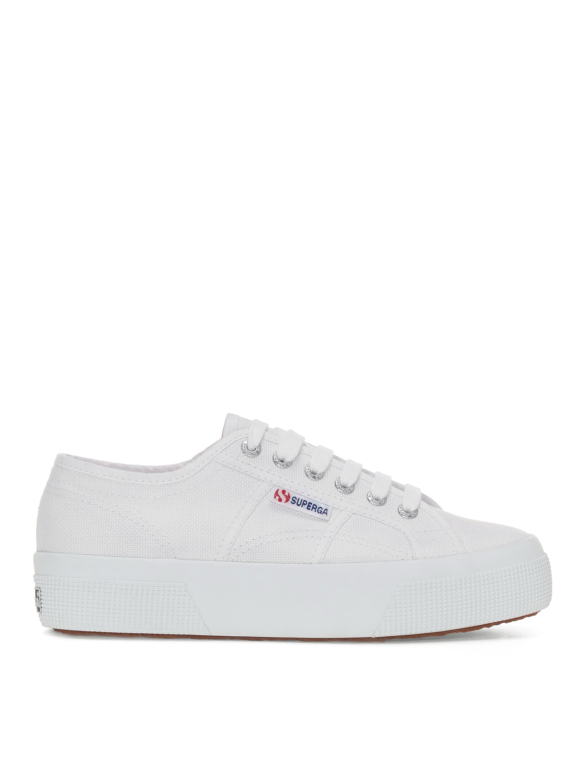 Superga Women's 2740 Platform Canvas Lace Up Trainers - 7.5 - White, White