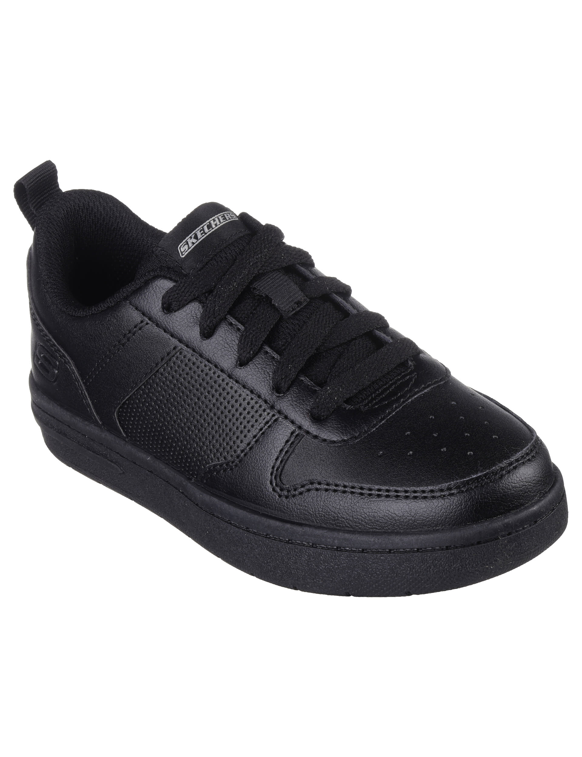 Skechers Boys Smooth Street Genzo Lace Up Trainers (9.5 Small to 6 Large) - 12.5S - Black, Black