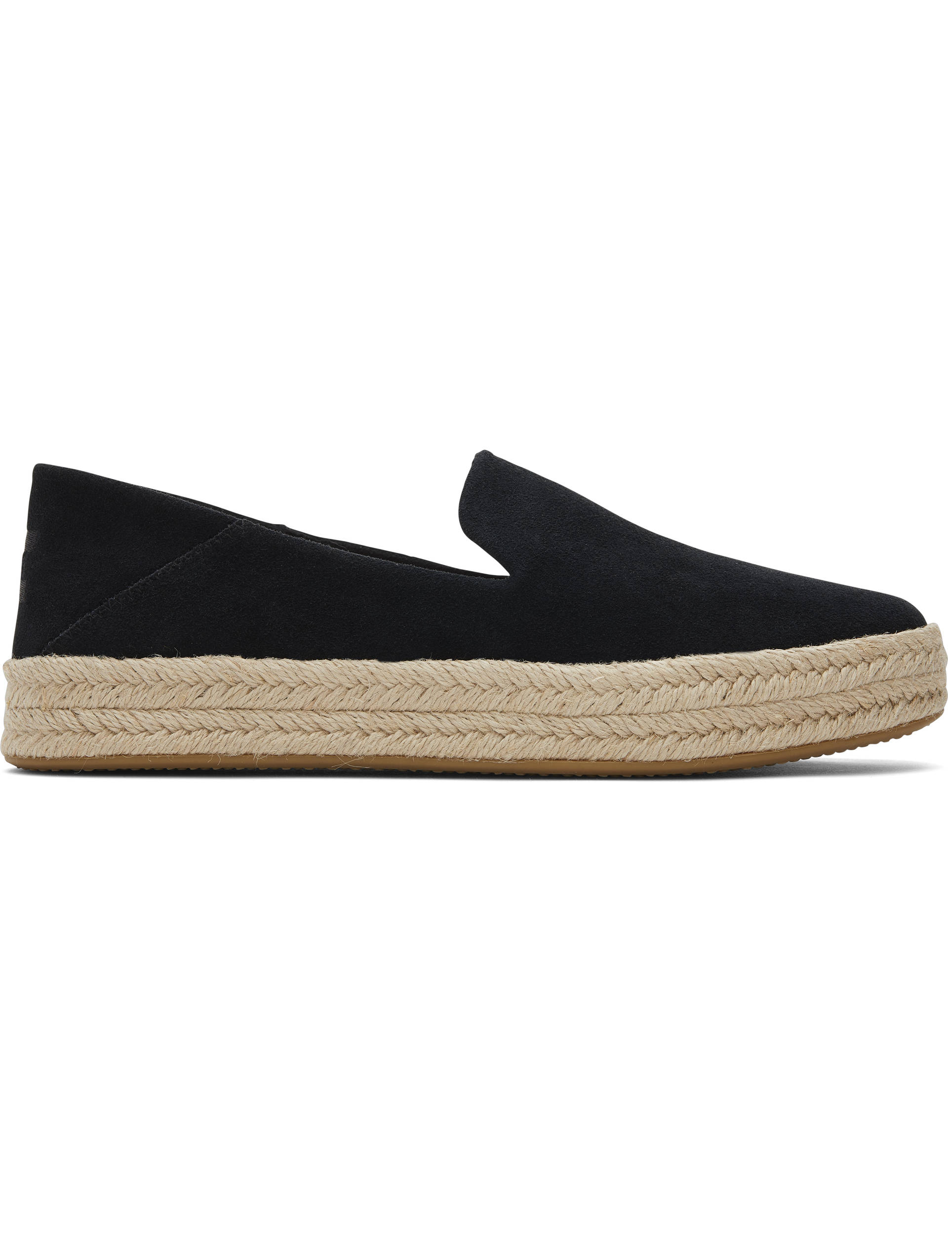 Toms Women's Leather Flat Espadrilles - 5 - Black, Black,Natural