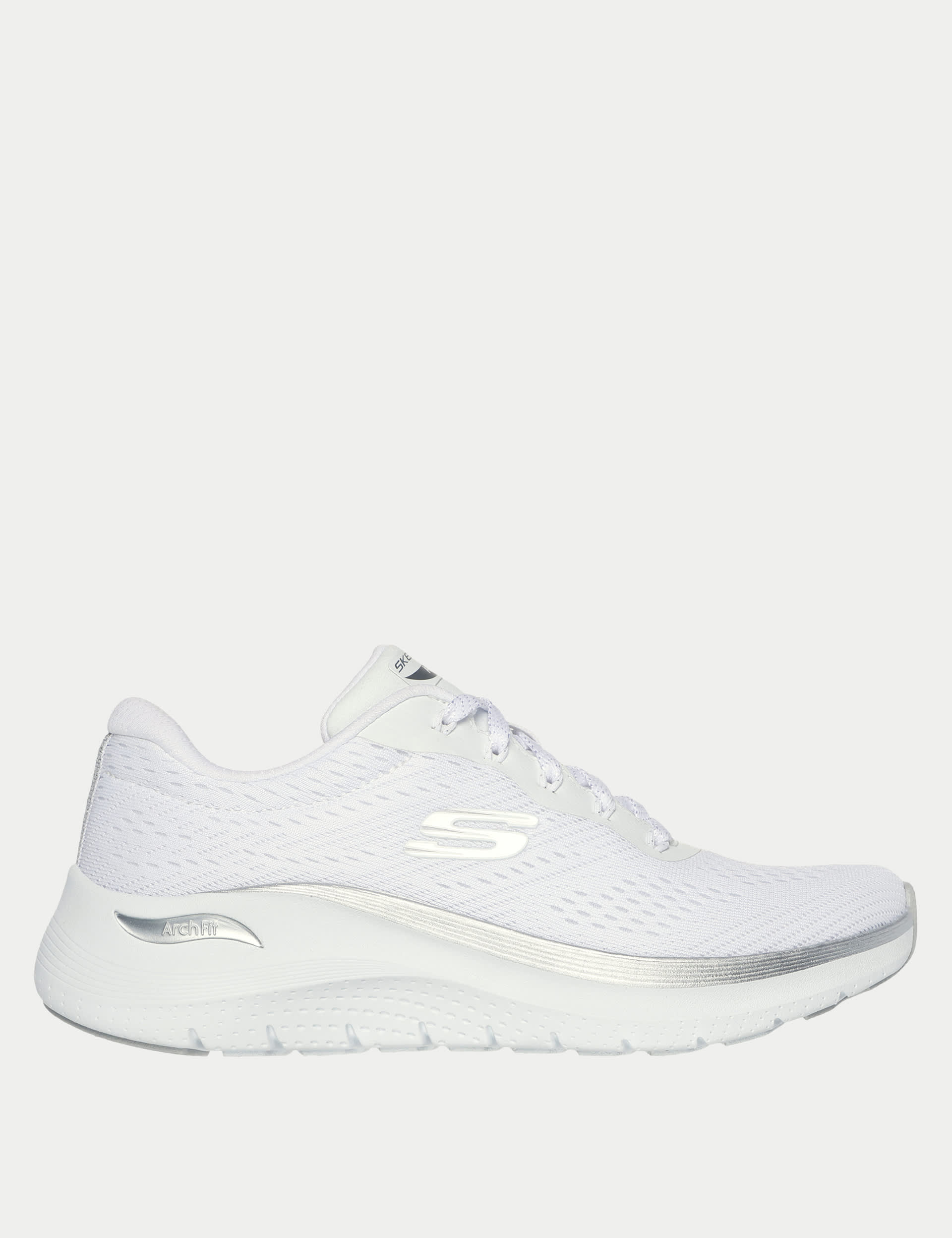 Skechers Women's Arch Wide Fit 2.0 Glow The Distance Trainers - 5 - White, Black Mix,White