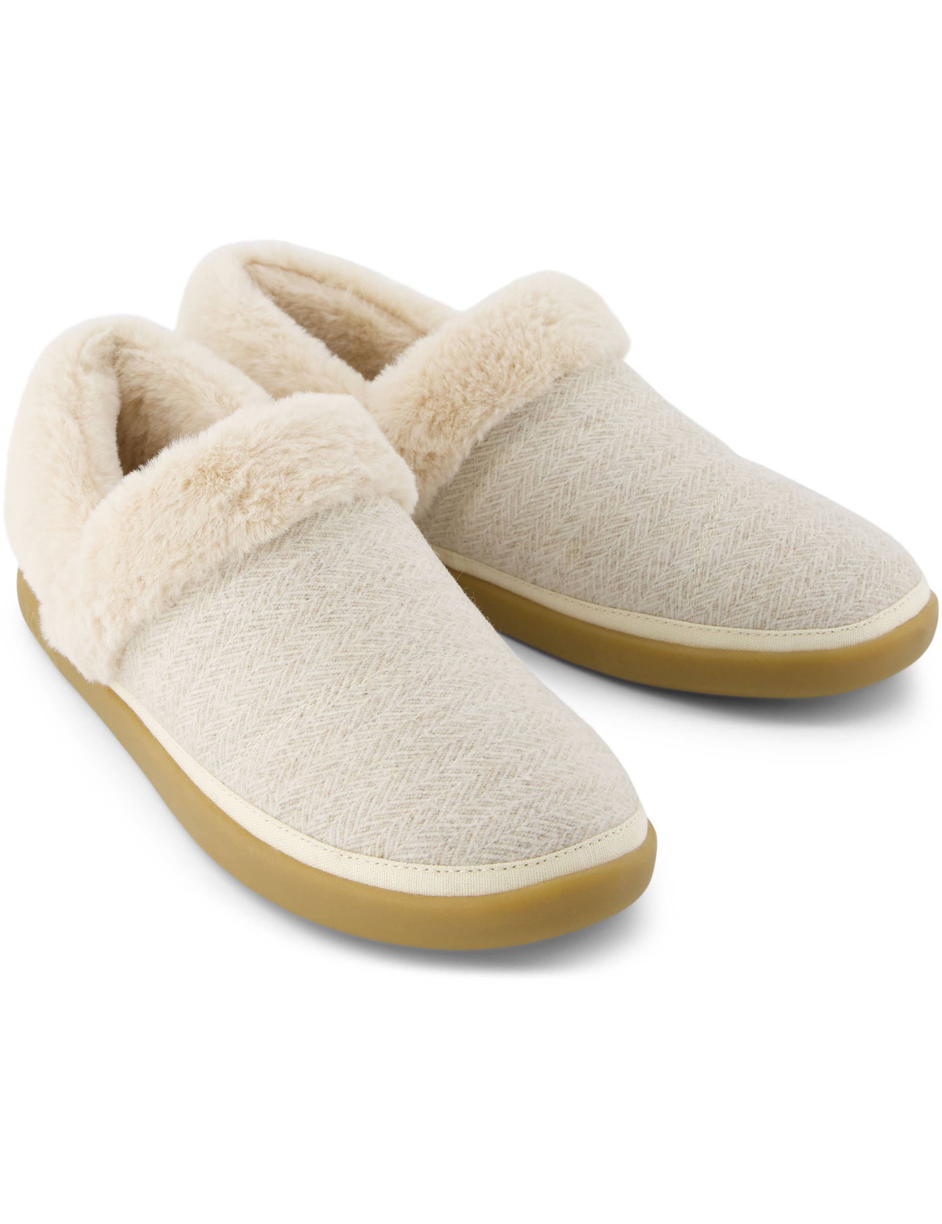 Toms Women's Faux Fur Lined Round Toe Mule Slippers - 8 - Neutral, Neutral