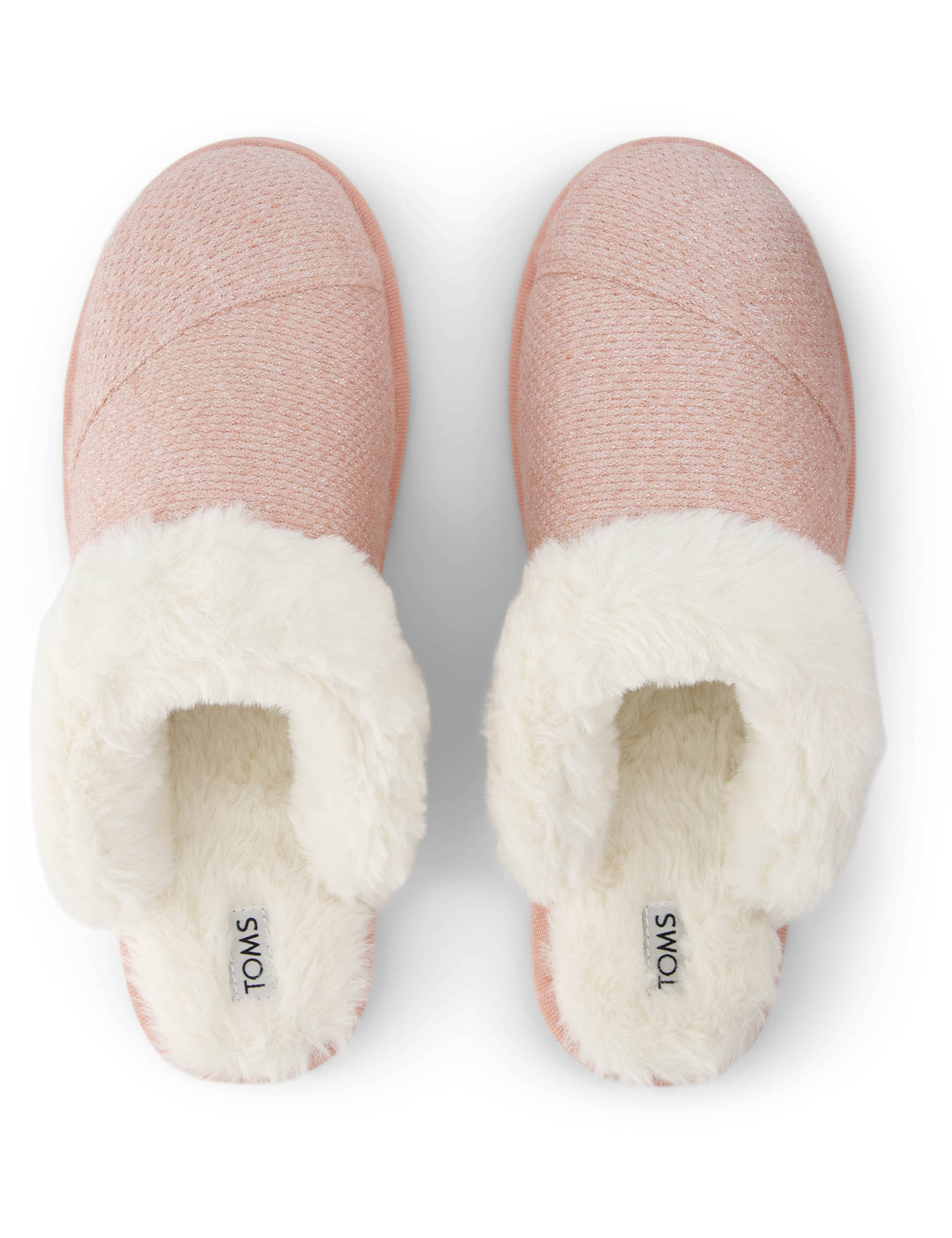 Toms Women's Textured Faux Fur Lined Mule Slippers - 6 - Pink, Pink