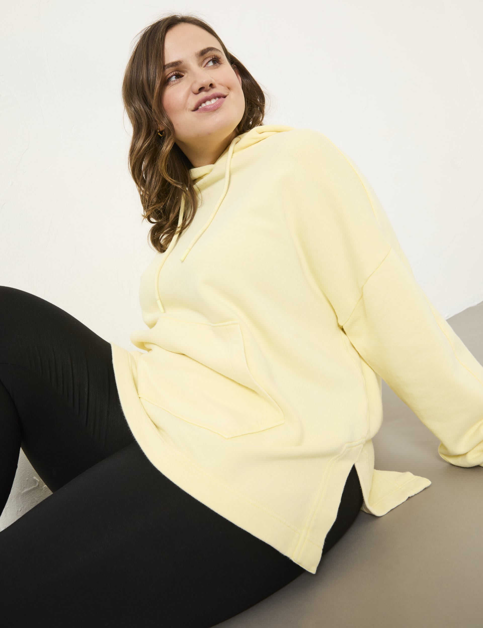 Fatface Women's Cotton Blend Hoodie - Yellow, Yellow