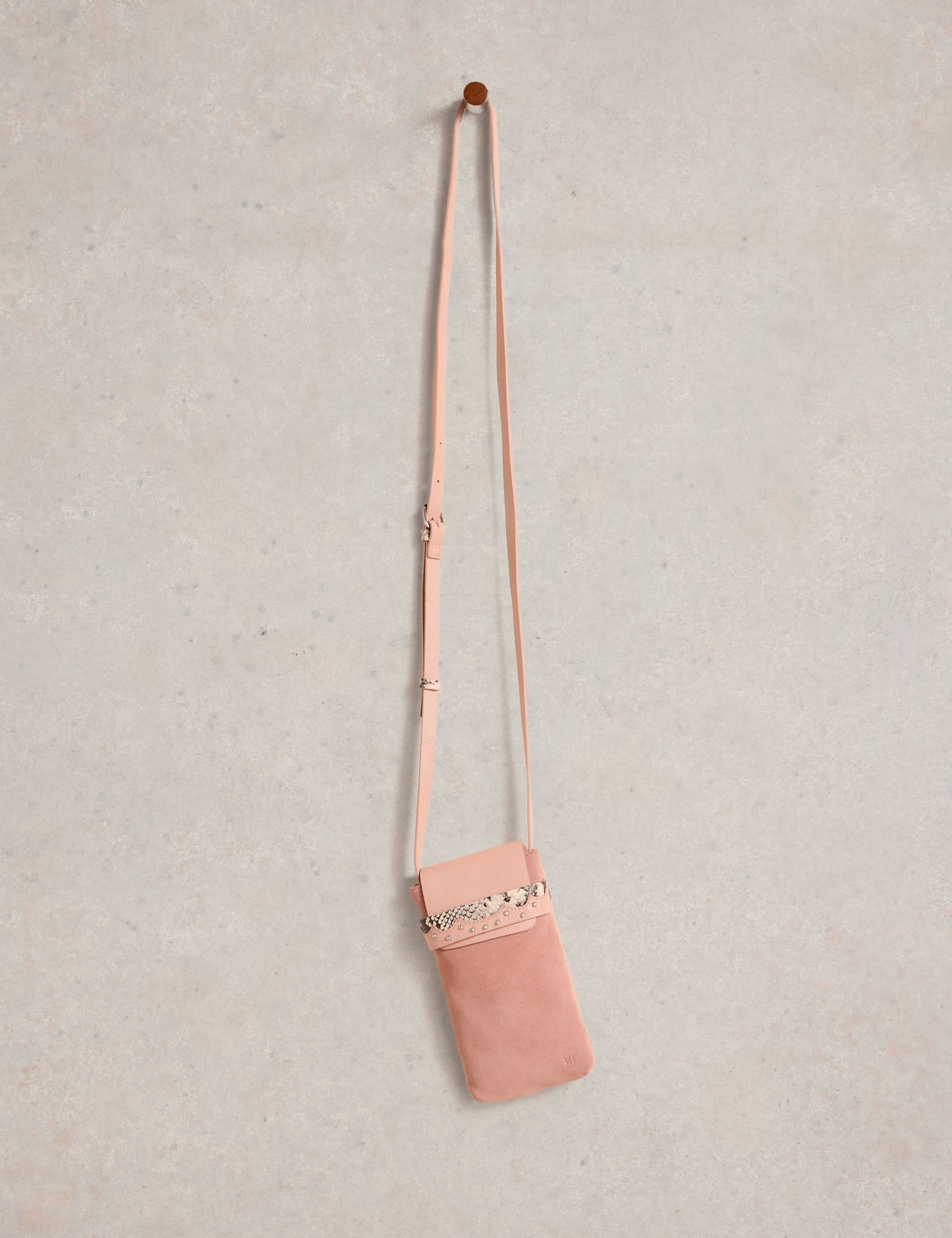 White Stuff Women's Leather and Suede Phone Bag - Pink, Pink