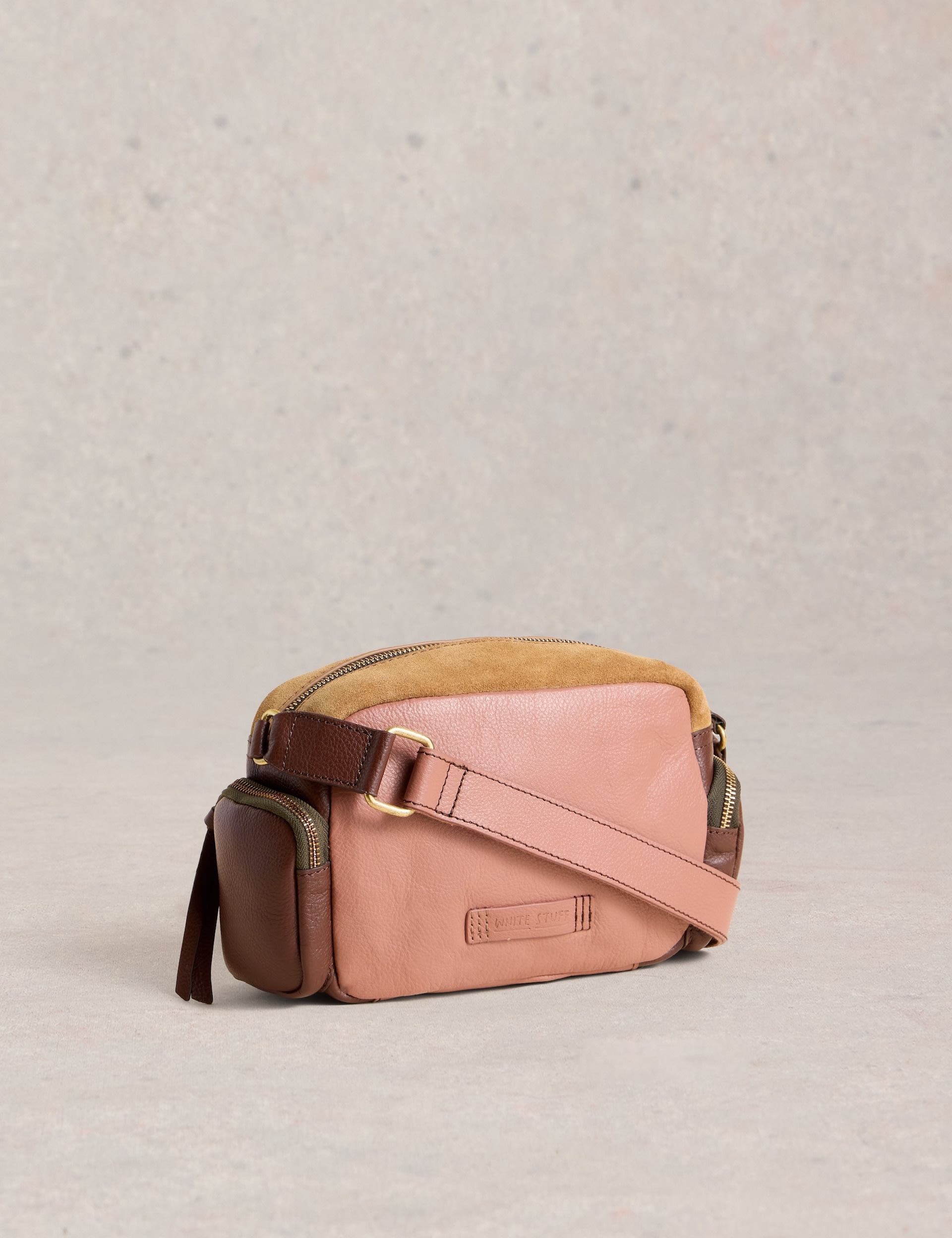 White Stuff Women's Leather Camera Bag - Pink Mix, Pink Mix,Navy Mix