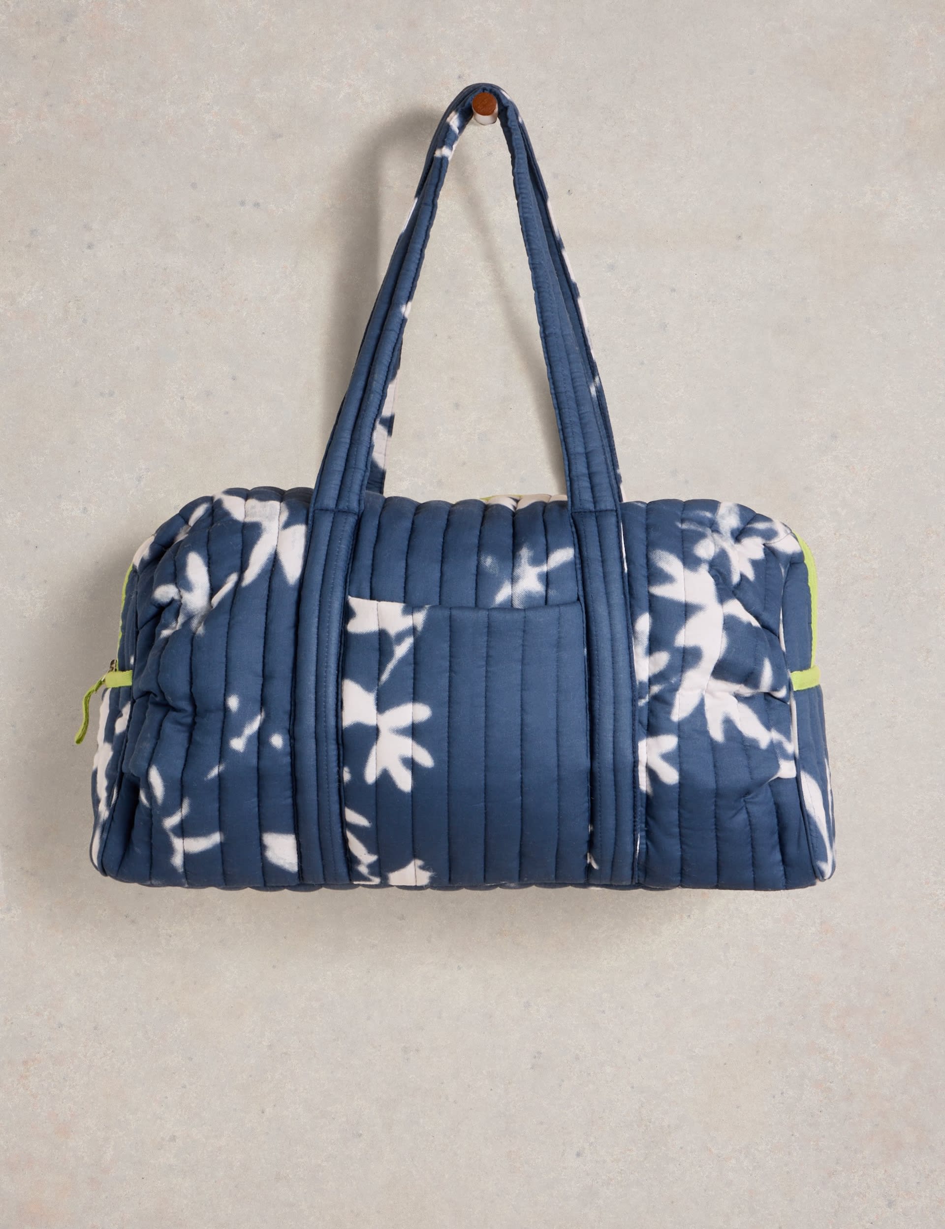 White Stuff Women's Pure Cotton Floral Quilted Weekend Bag - Navy Mix, Navy Mix