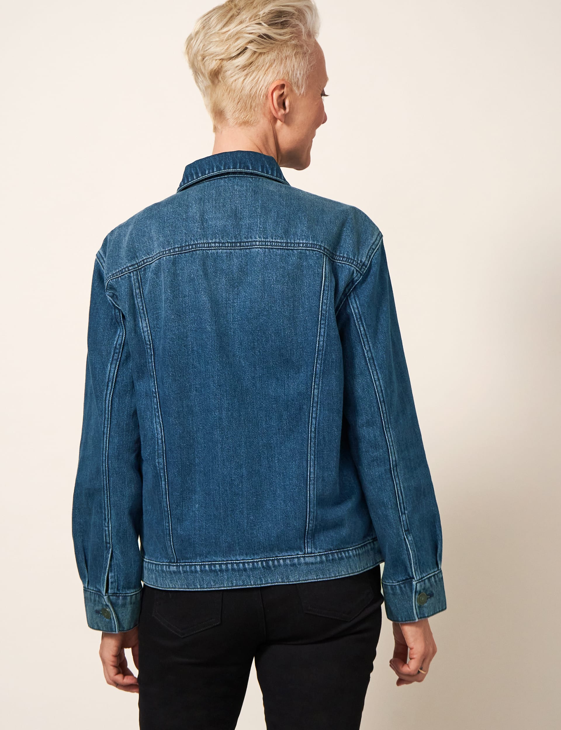 White Stuff Women's Denim Jacket - 8REG - Med Blue Denim, Med Blue Denim