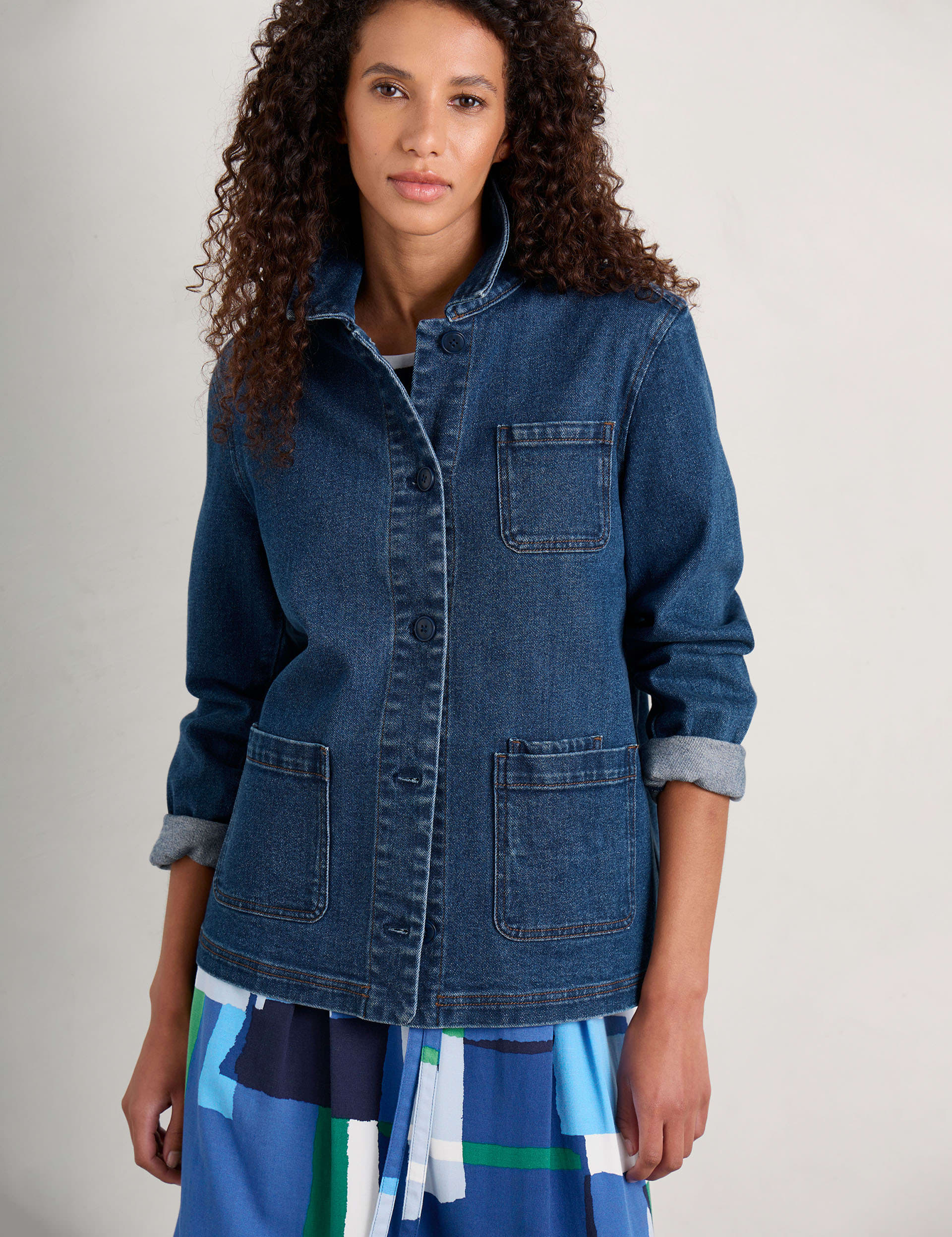 Seasalt Cornwall Women's Cotton Rich Denim Jacket - 8REG - Blue, Blue