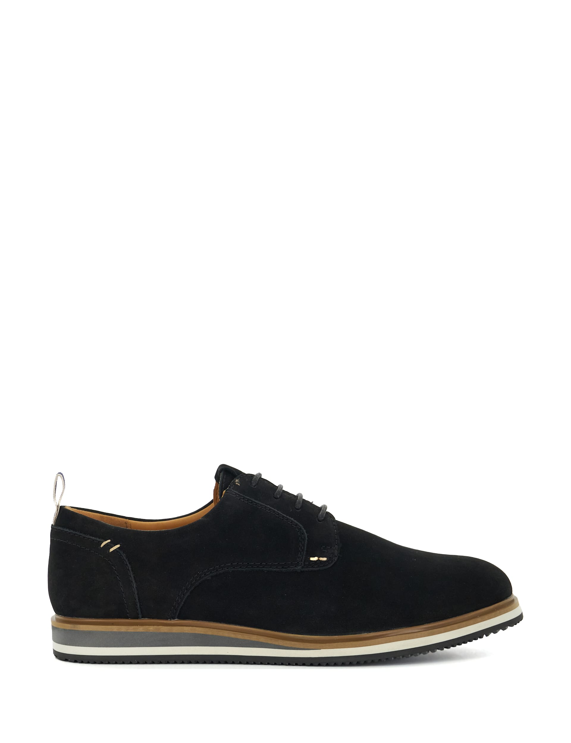 Dune London Men's Wide Fit Suede Brogues - 8 - Black, Navy,Black