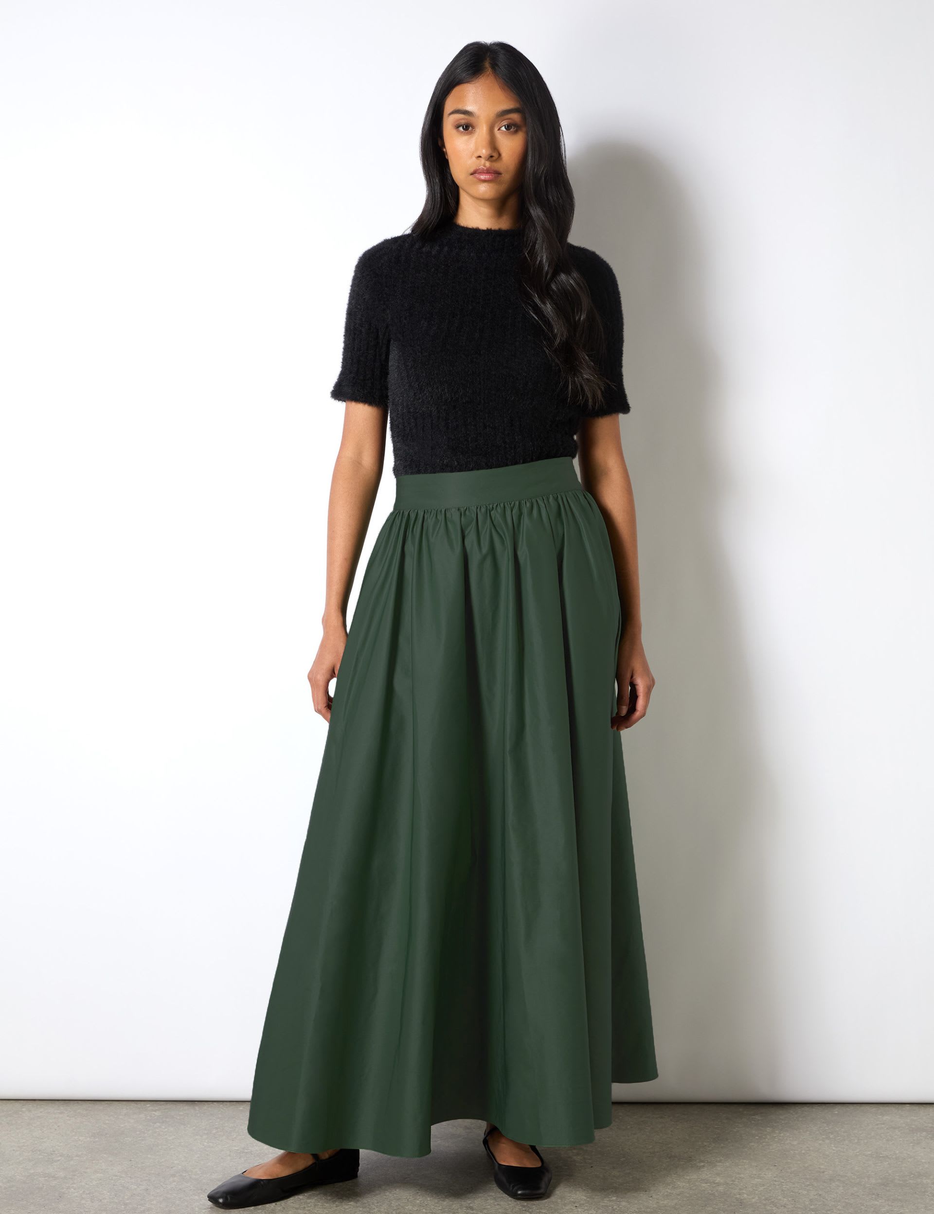 Ro&Zo Women's Maxi A-Line Skirt - 6REG - Green, Green,Black