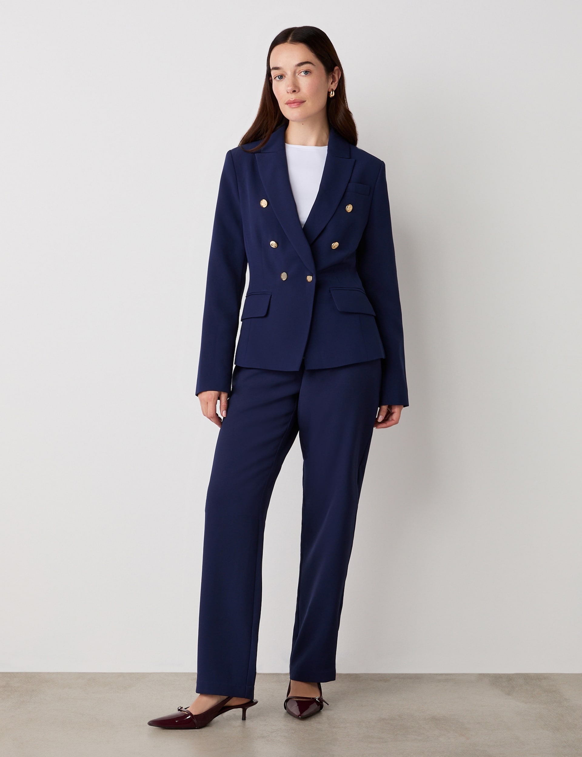 Finery London Women's Collared Jacket - 18 - Navy, Red,Navy,Black